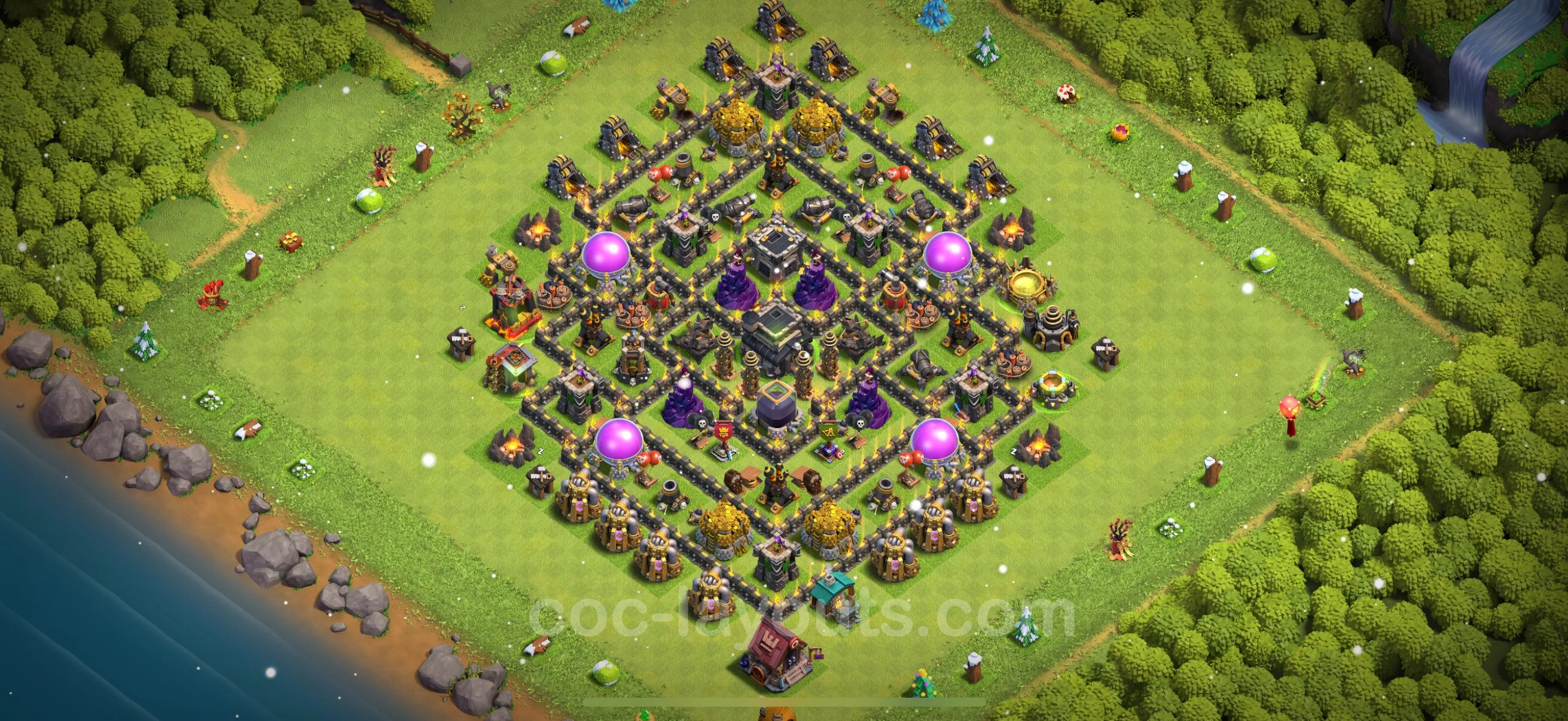 Base TH9 with Link, Hybrid - Anti Dragon Defence Plan / Anti Air - Clash of Clans - (#228) — Verteidigung TH9