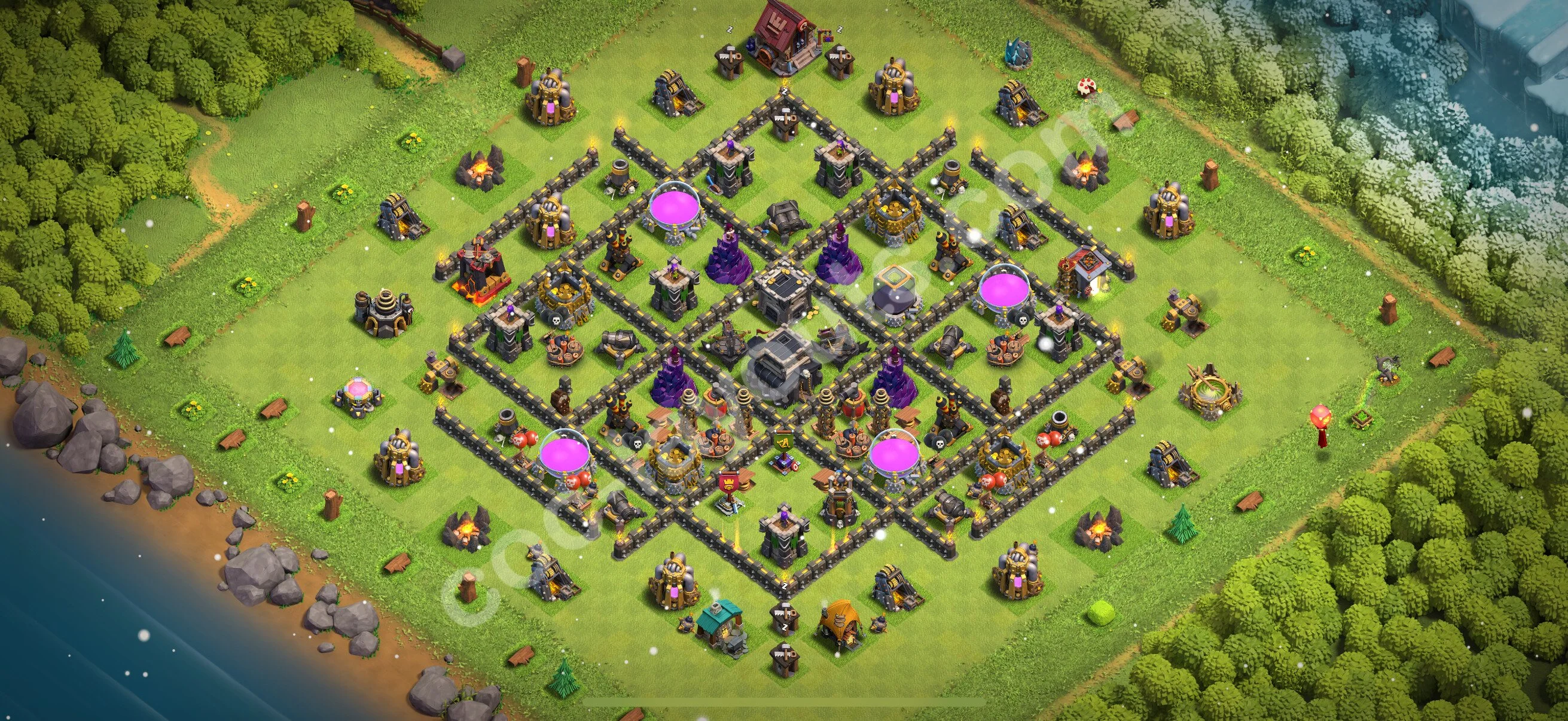 Anti 3 Stars Base TH9 with Link, Anti Air / Dragon - best plan / layout / design - Clash of Clans 2026 - (#242) — Obrona TH9