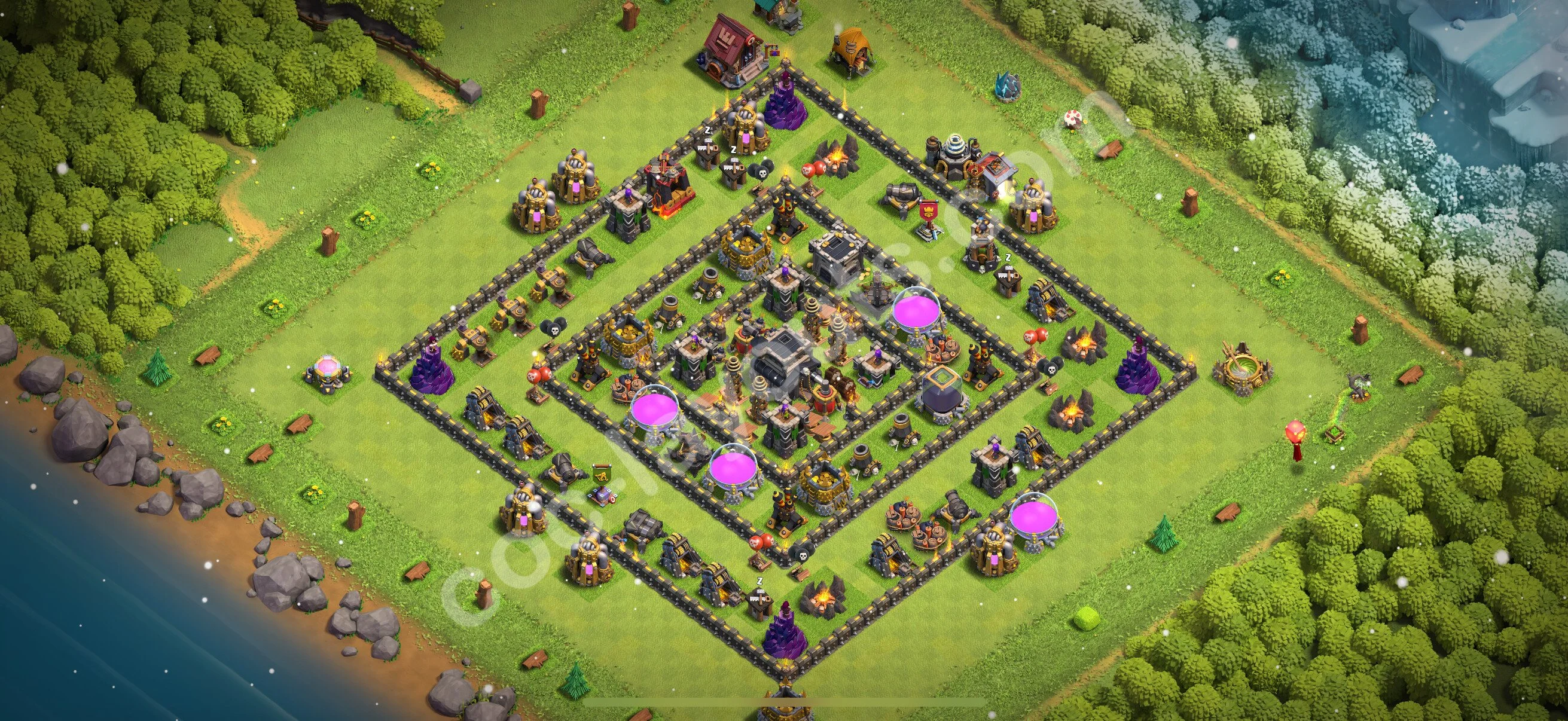 Anti 2 Stars Base TH9 with Link, Anti Air / Dragon - best plan / layout / design - Clash of Clans 2026 - (#244) — Захист TH9