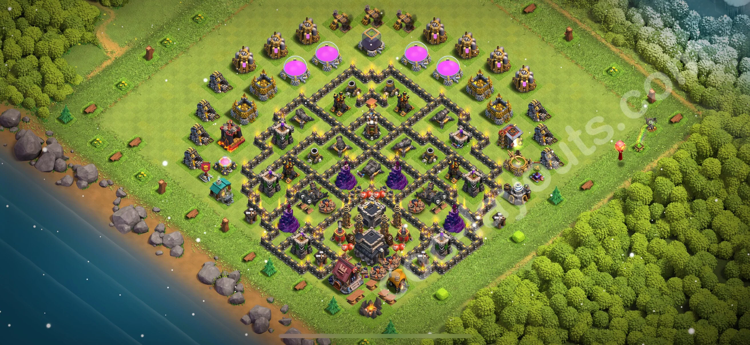 Anti 3 Stars Base TH9 with Link - best plan / layout / design - Clash of Clans 2026 - (#245) — Verteidigung TH9