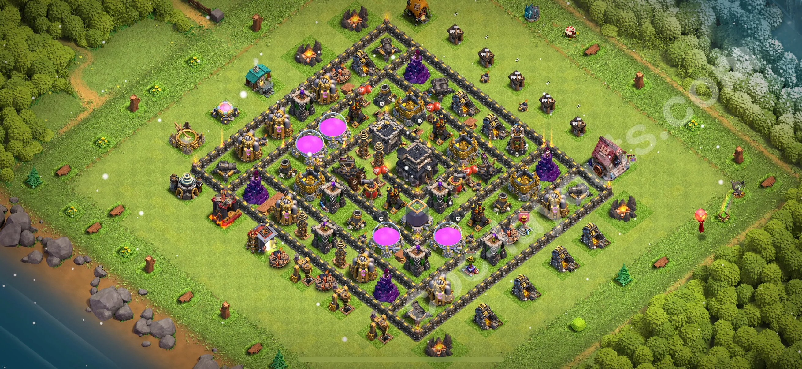 Top Base TH9 with Link - Anti Everything Defence Plan - Clash of Clans 2026 - (#247) — Defense TH9