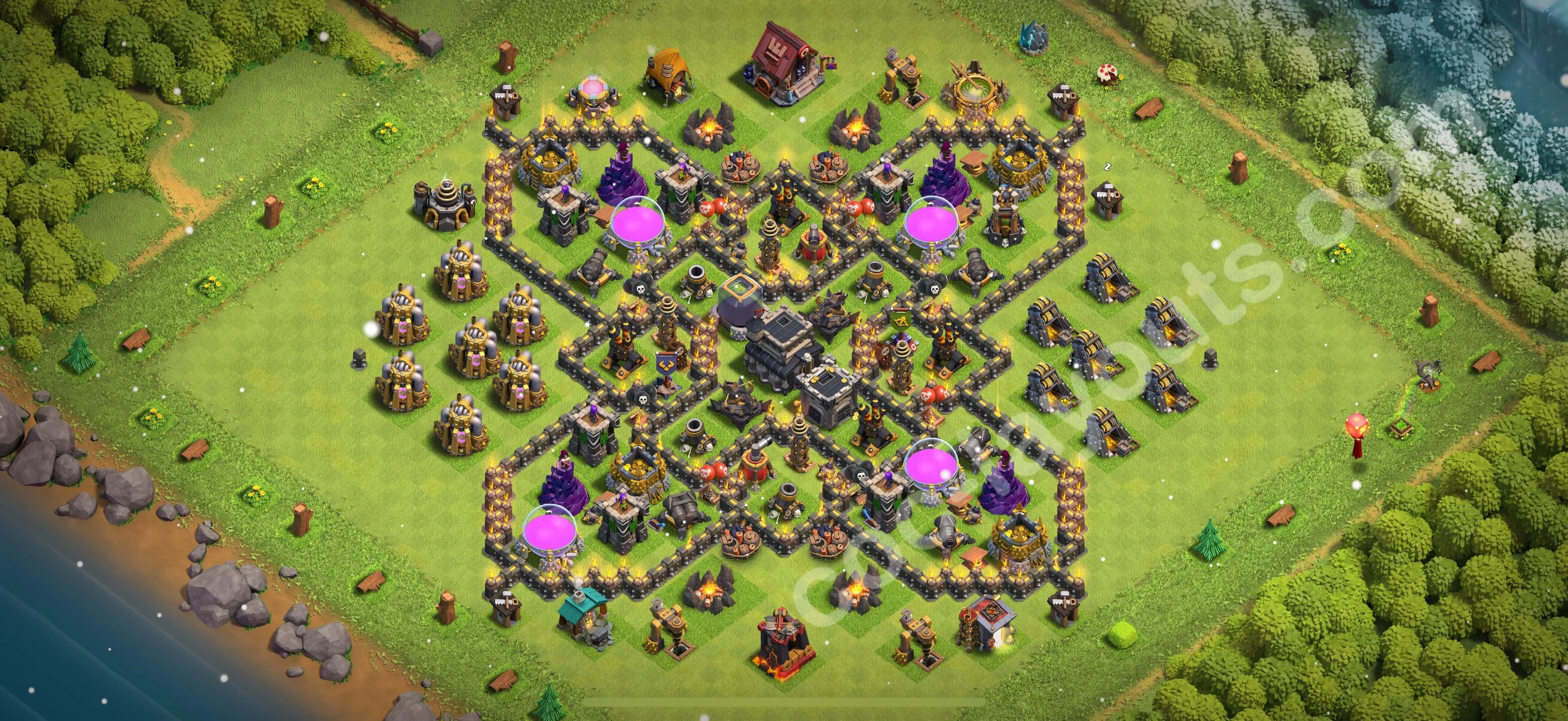 Anti 3 Stars Base TH9 with Link - best plan / layout / design - Clash of Clans 2026 - (#253) — Verteidigung TH9