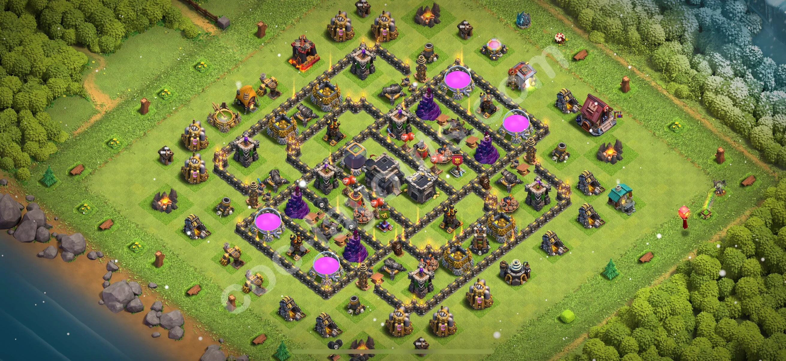 Top Base TH9 with Link, Hybrid - Anti Everything Defence Plan - Clash of Clans 2026 - (#255) — Verteidigung TH9