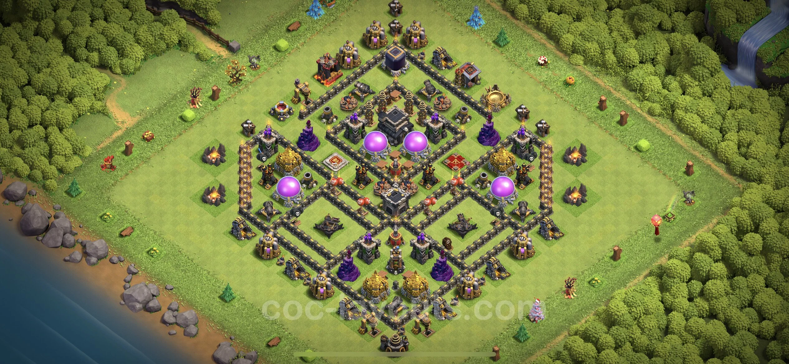 Top Base TH9 with Link - Anti GoWiWi / GoWiPe Defence Plan - Clash of Clans - (#82) — Verteidigung TH9