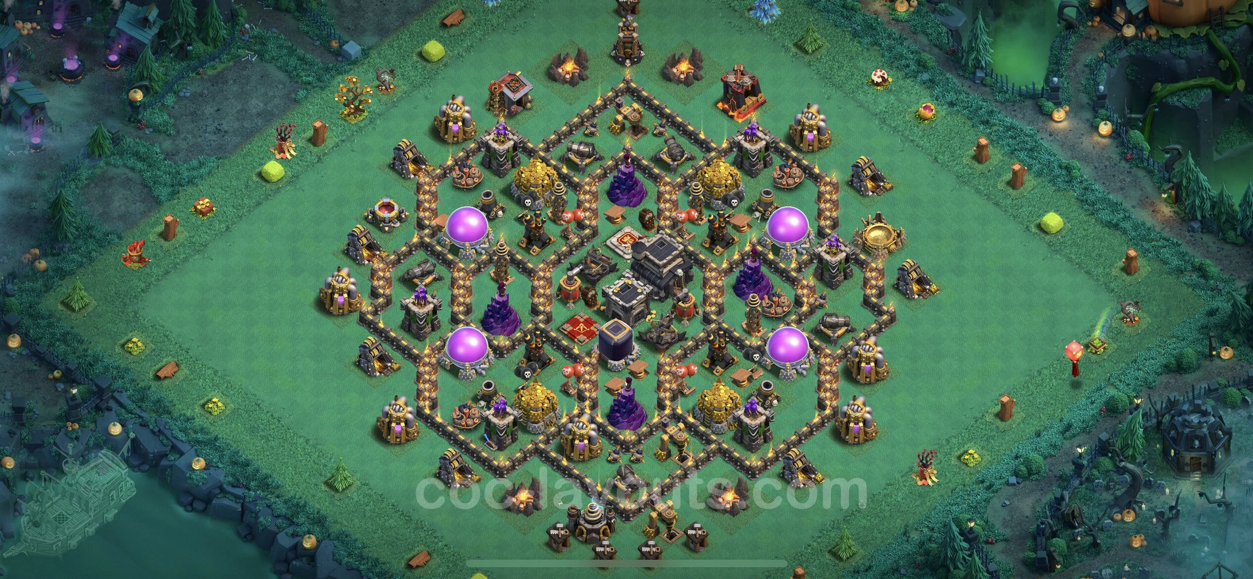 Farming Base TH9 Max Levels with Link, Anti Everything, Hybrid - plan / layout / design - Clash of Clans - (#198) — Farm TH9