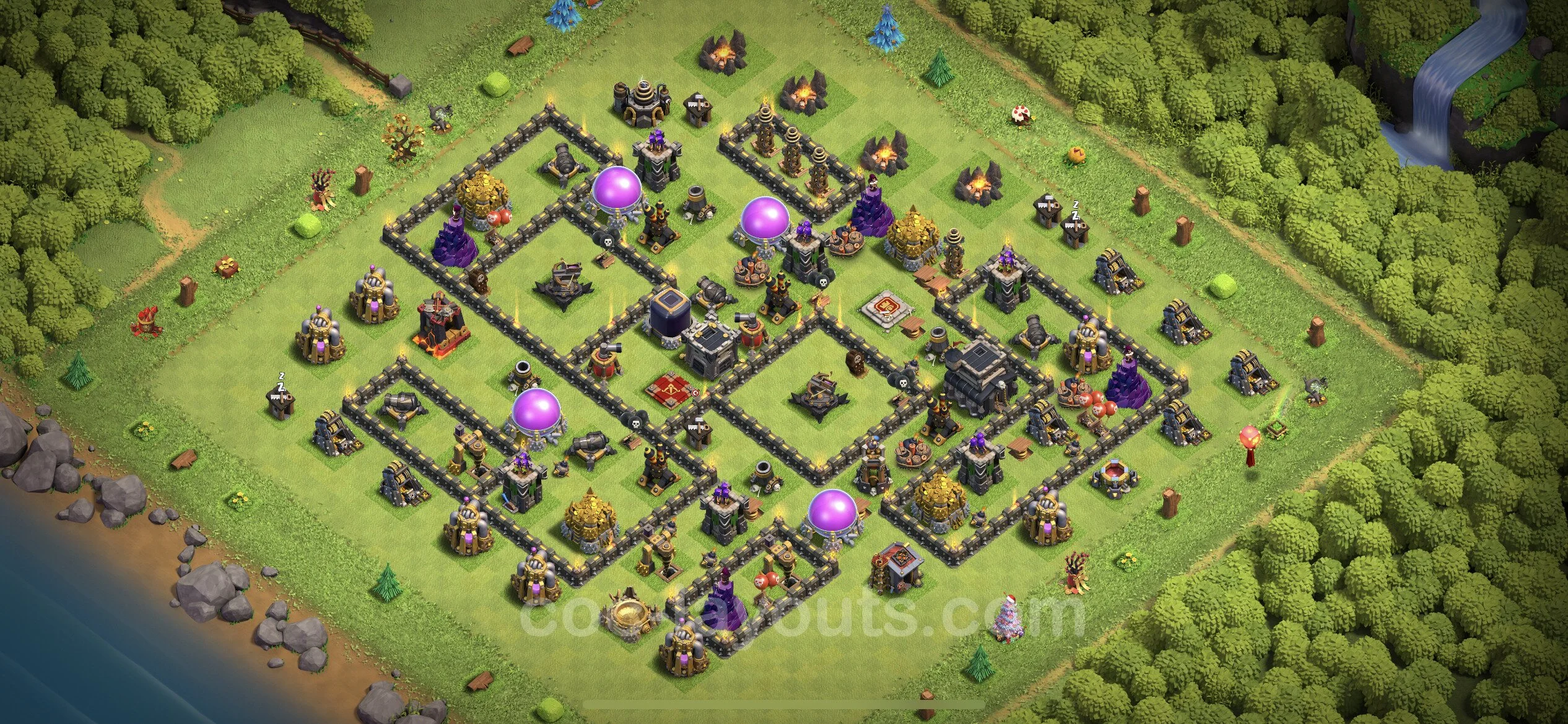 Farming Base TH9 with Link, Anti Everything - plan / layout / design - Clash of Clans - (#200) — फ़ार्मिंग TH9