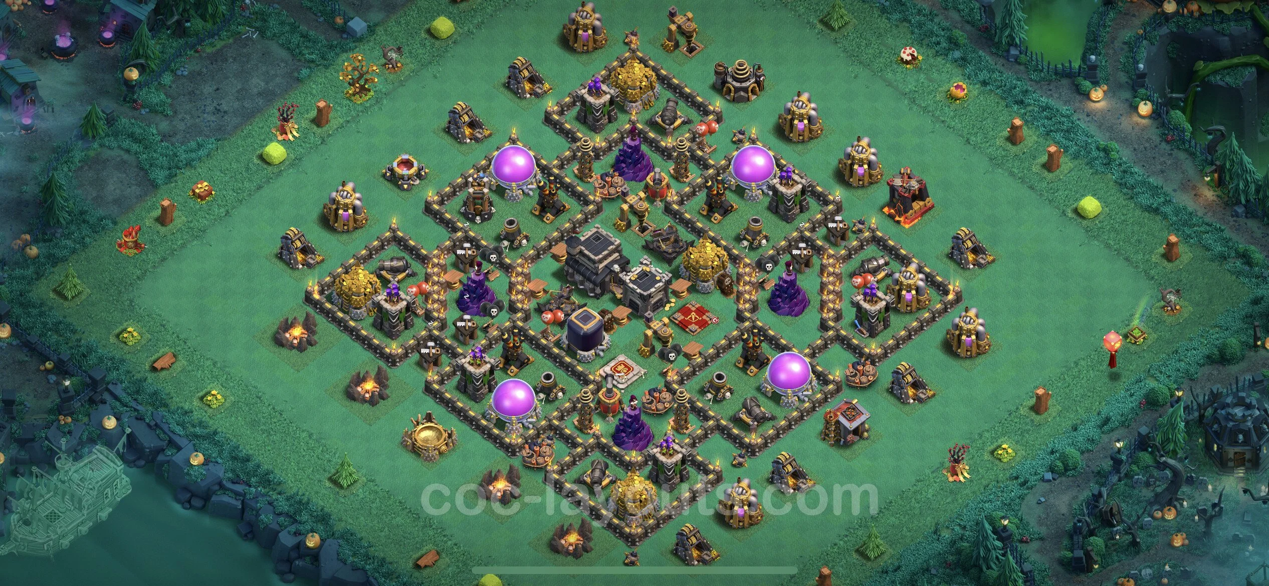 Farming Base TH9 Max Levels with Link, Anti 3 Stars, Hybrid - plan / layout / design - Clash of Clans - (#202) — Фарм TH9
