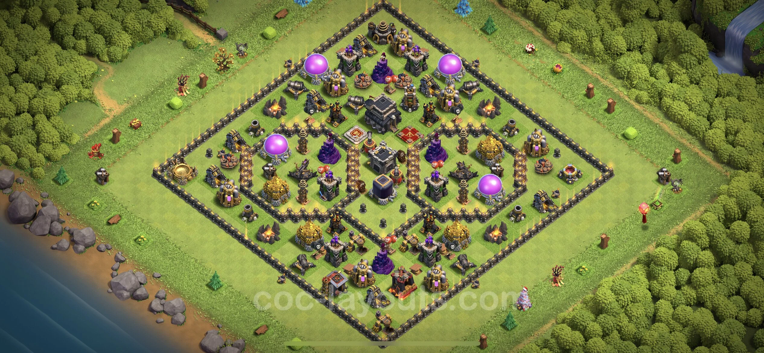 Farming Base TH9 Max Levels with Link, Anti Everything, Hybrid - plan / layout / design - Clash of Clans - (#204) — Фарм TH9