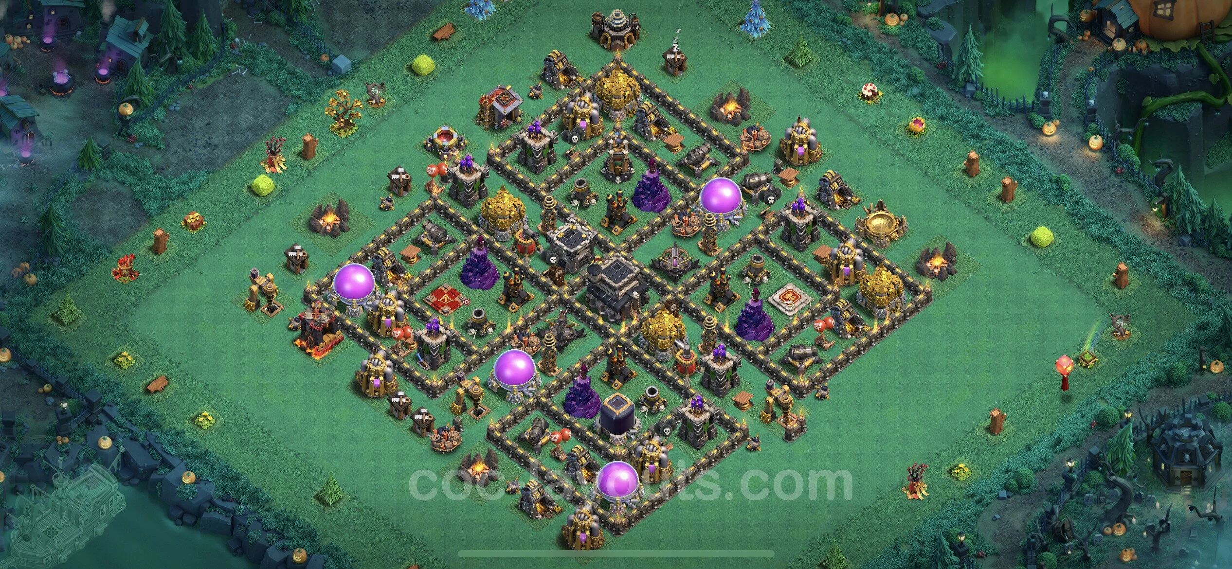 Farming Base TH9 Max Levels with Link, Anti Everything, Hybrid - plan / layout / design - Clash of Clans - (#205) — Фарм TH9