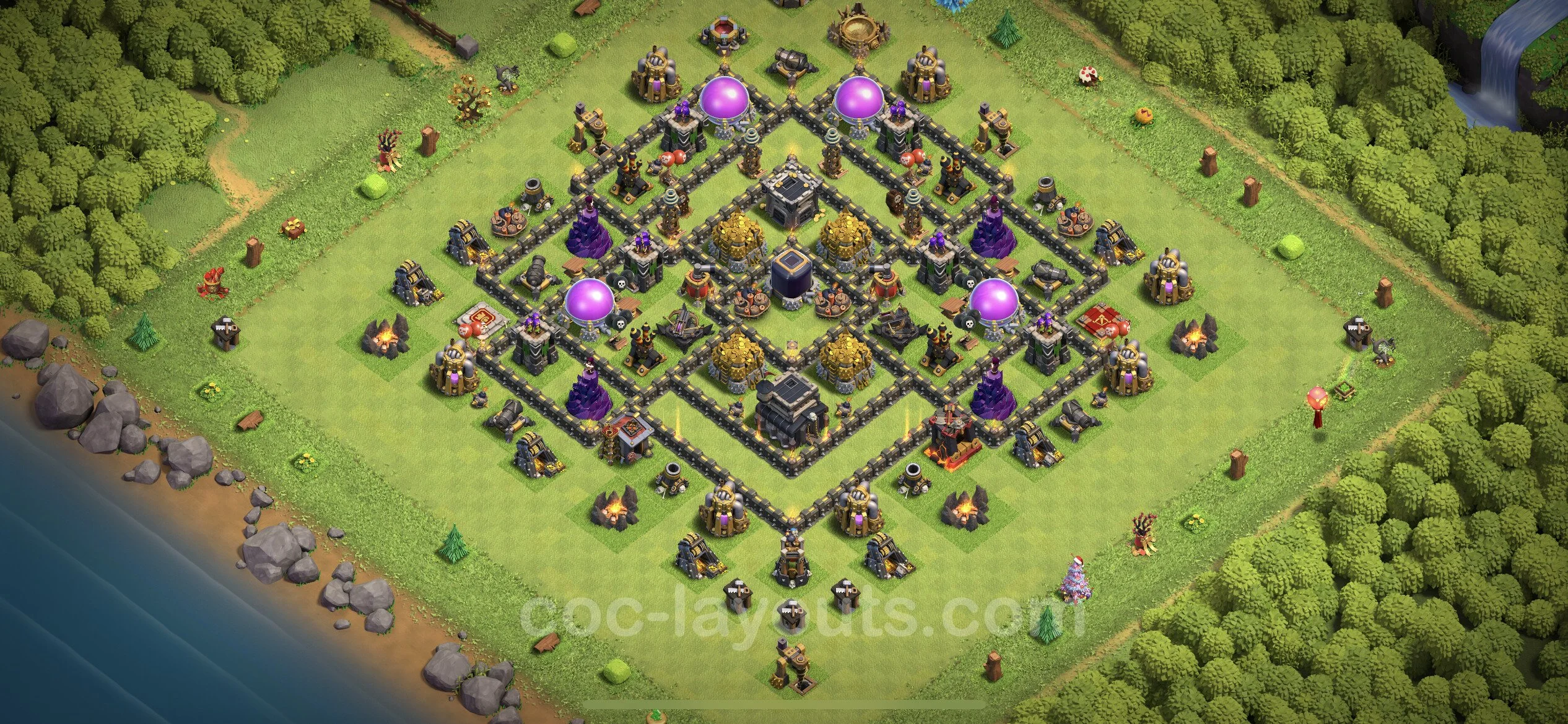 Farming Base TH9 with Link, Anti Everything - plan / layout / design - Clash of Clans - (#211) — Farm TH9