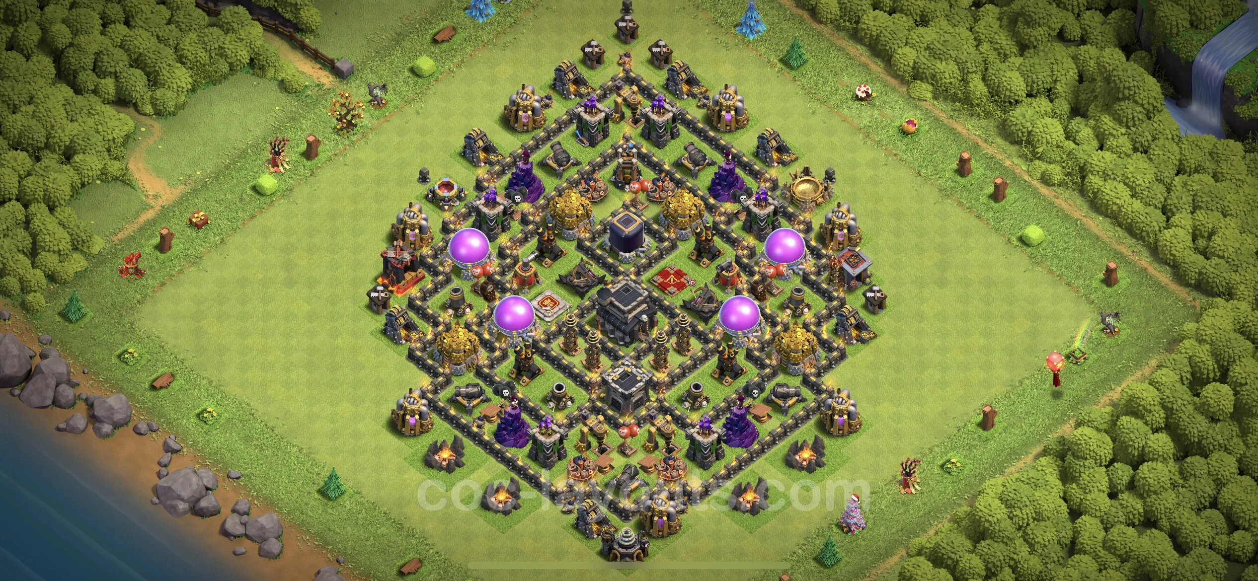 Farming Base TH9 Max Levels with Link, Anti Everything, Hybrid - plan / layout / design - Clash of Clans - (#212) — Farm TH9