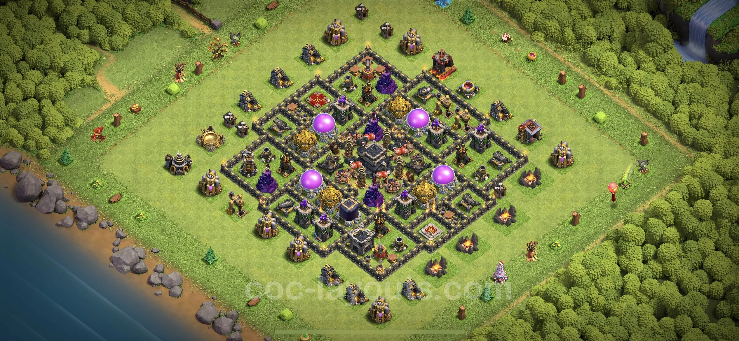 Farming Base TH9 Max Levels with Link, Anti Everything - plan / layout / design - Clash of Clans - (#220) — Farm TH9
