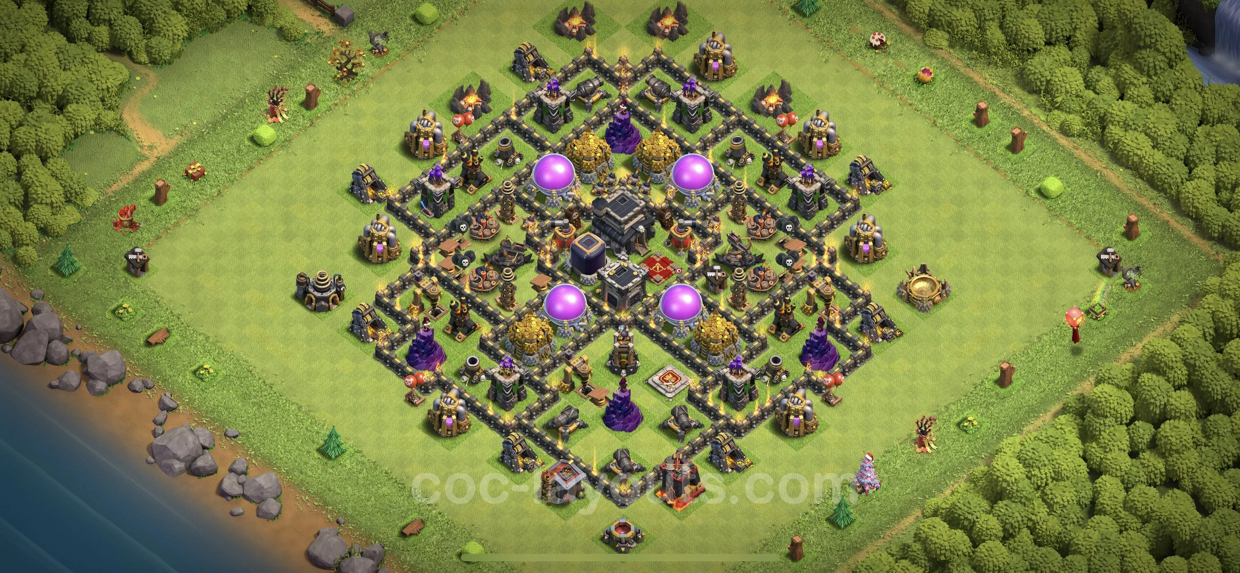 Farming Base TH9 Max Levels with Link, Anti Everything, Hybrid - plan / layout / design - Clash of Clans - (#222) — Фарм TH9