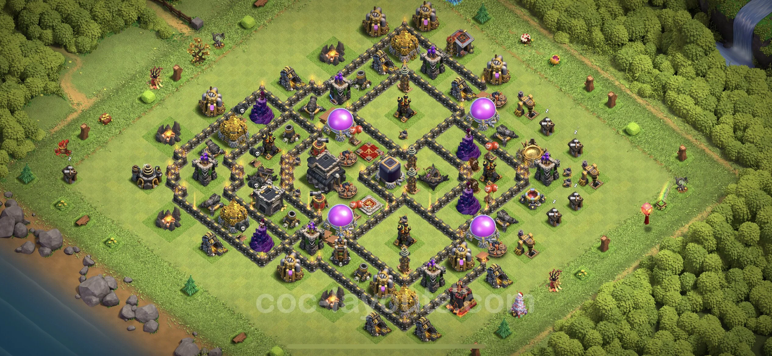 Farming Base TH9 with Link, Anti Everything, Hybrid - plan / layout / design - Clash of Clans - (#224) — Фарм TH9