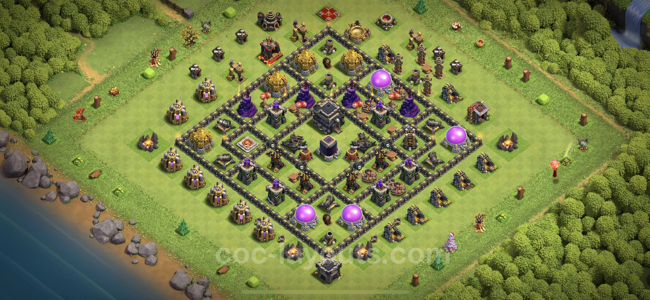 Farming Base TH9 Max Levels with Link - plan / layout / design - Clash of Clans - (#227) — Фарм TH9