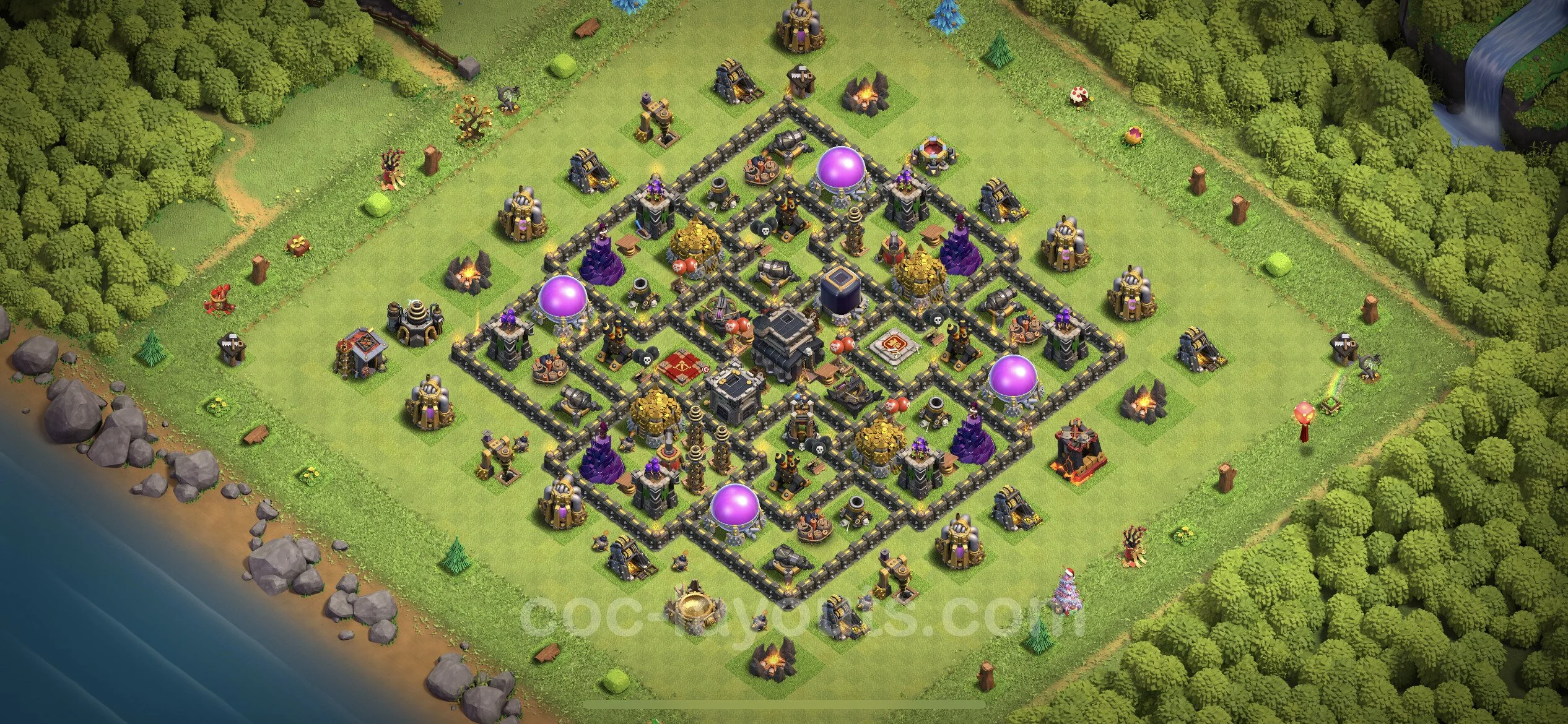 Farming Base TH9 with Link, Anti Everything, Hybrid - plan / layout / design - Clash of Clans - (#228) — Farm TH9