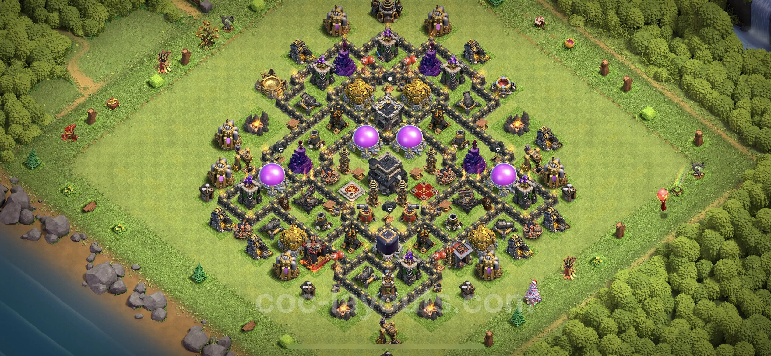 Farming Base TH9 Max Levels with Link, Anti 3 Stars, Hybrid - plan / layout / design - Clash of Clans - (#232) — Farming TH9