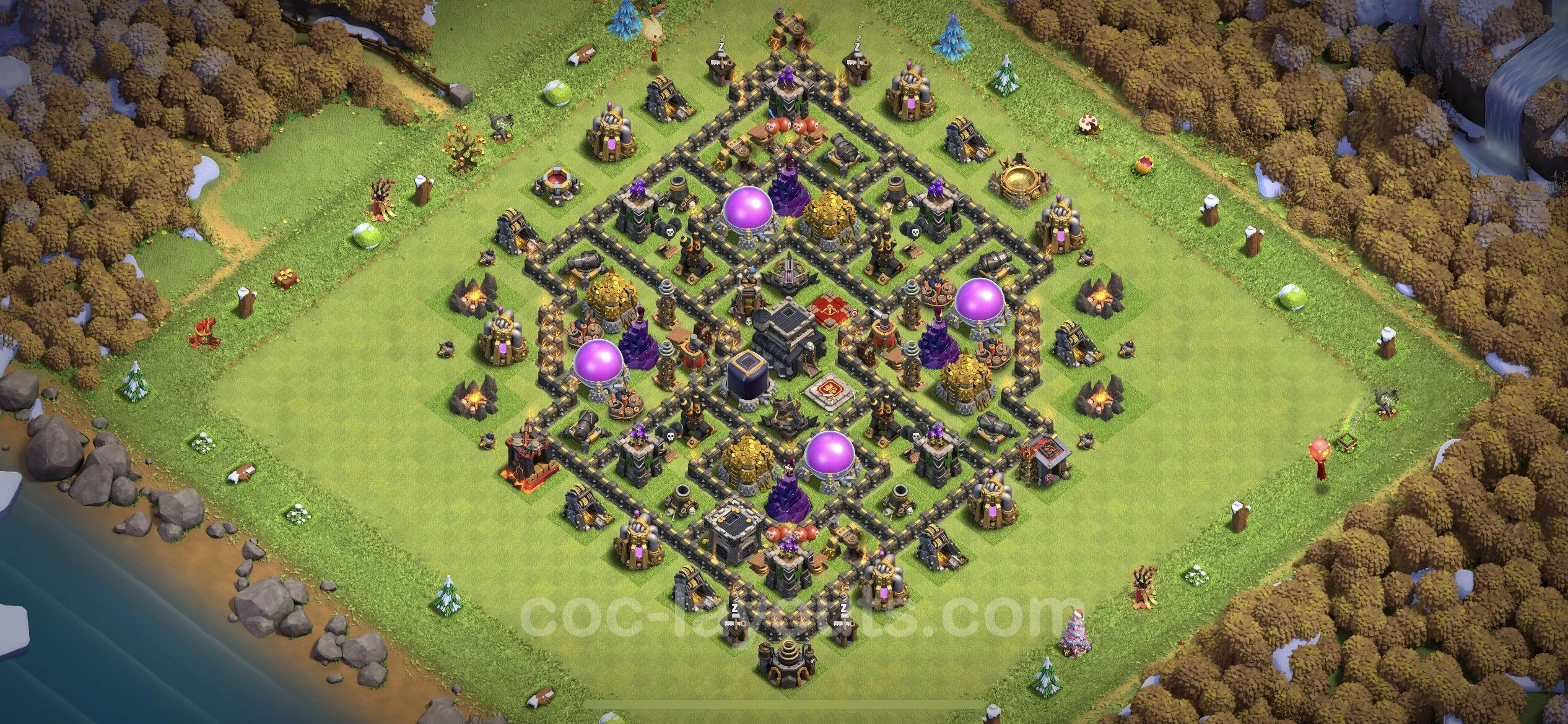 Farming Base TH9 with Link, Anti Air / Dragon, Hybrid - plan / layout / design - Clash of Clans - (#234) — Фарм TH9