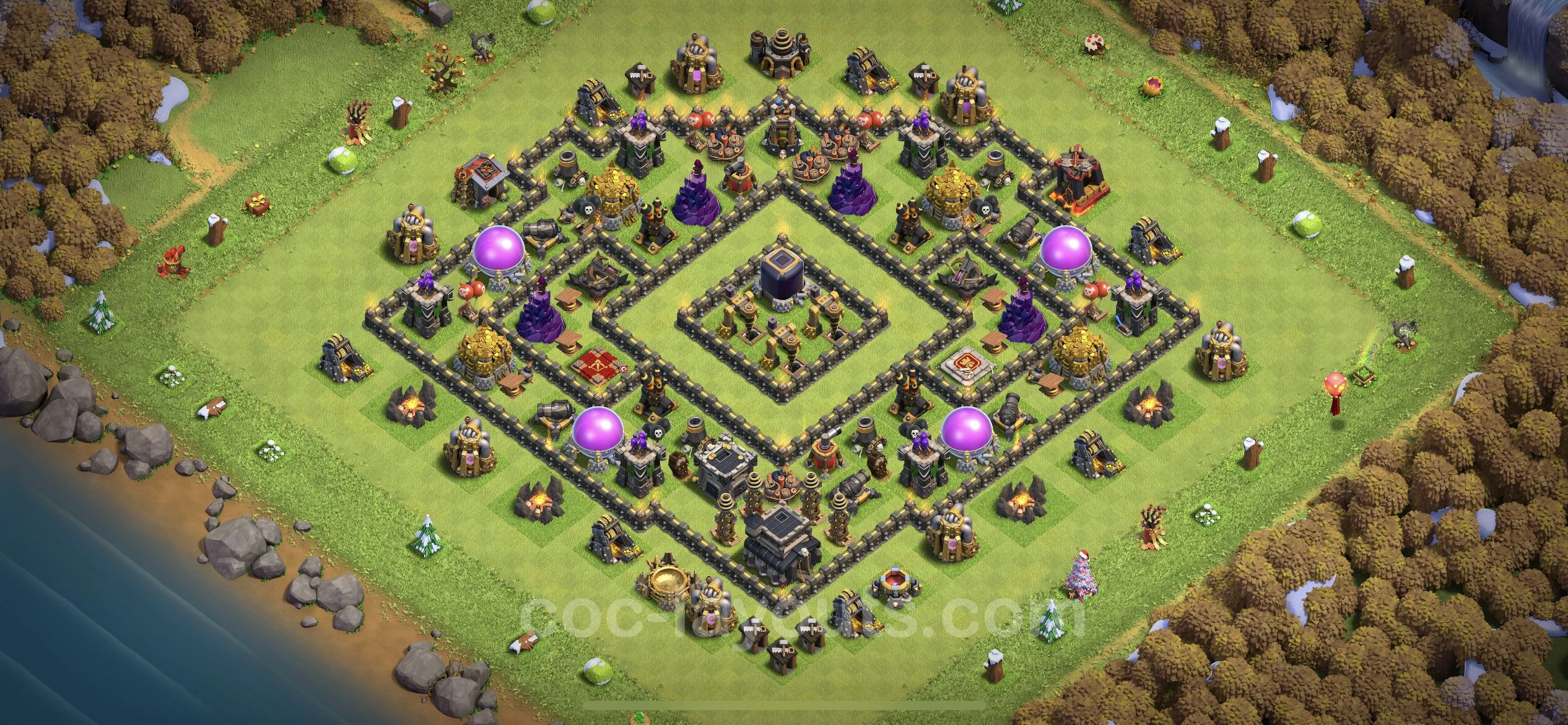 Farming Base TH9 Max Levels with Link - plan / layout / design - Clash of Clans - (#236) — Farming TH9