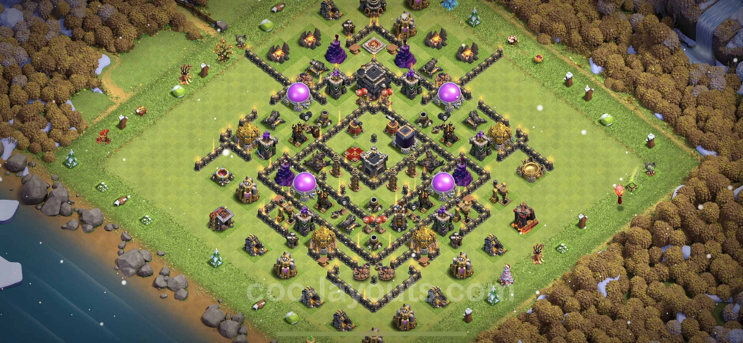 Farming Base TH9 Max Levels with Link, Hybrid - plan / layout / design - Clash of Clans - (#240) — Farm TH9