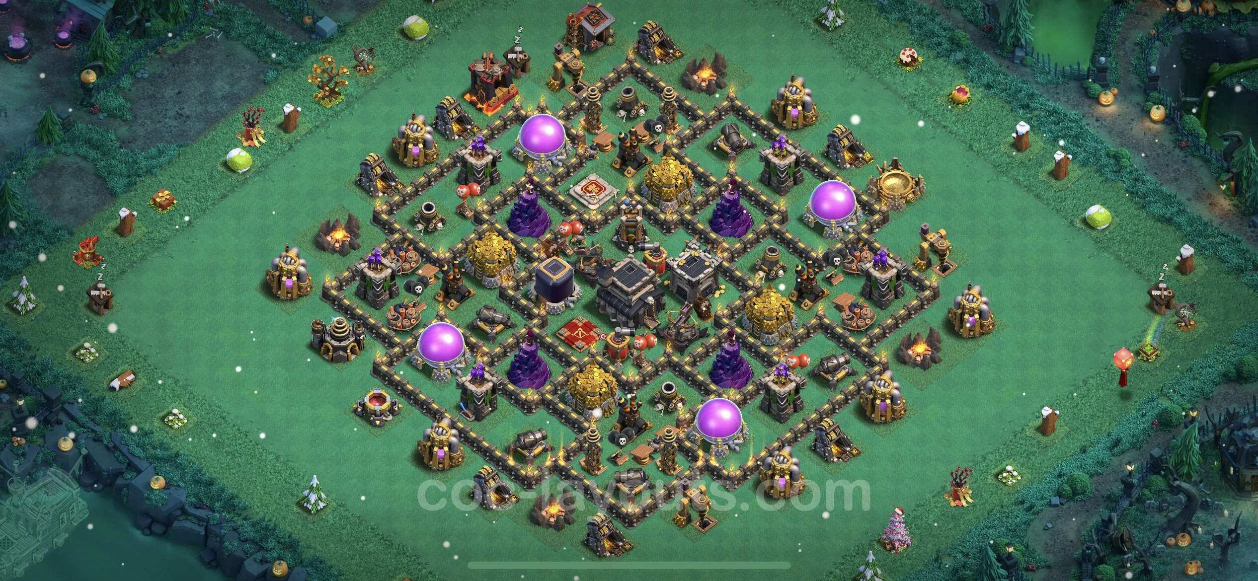 Farming Base TH9 with Link, Anti 2 Stars, Hybrid - plan / layout / design - Clash of Clans - (#246) — Farm TH9