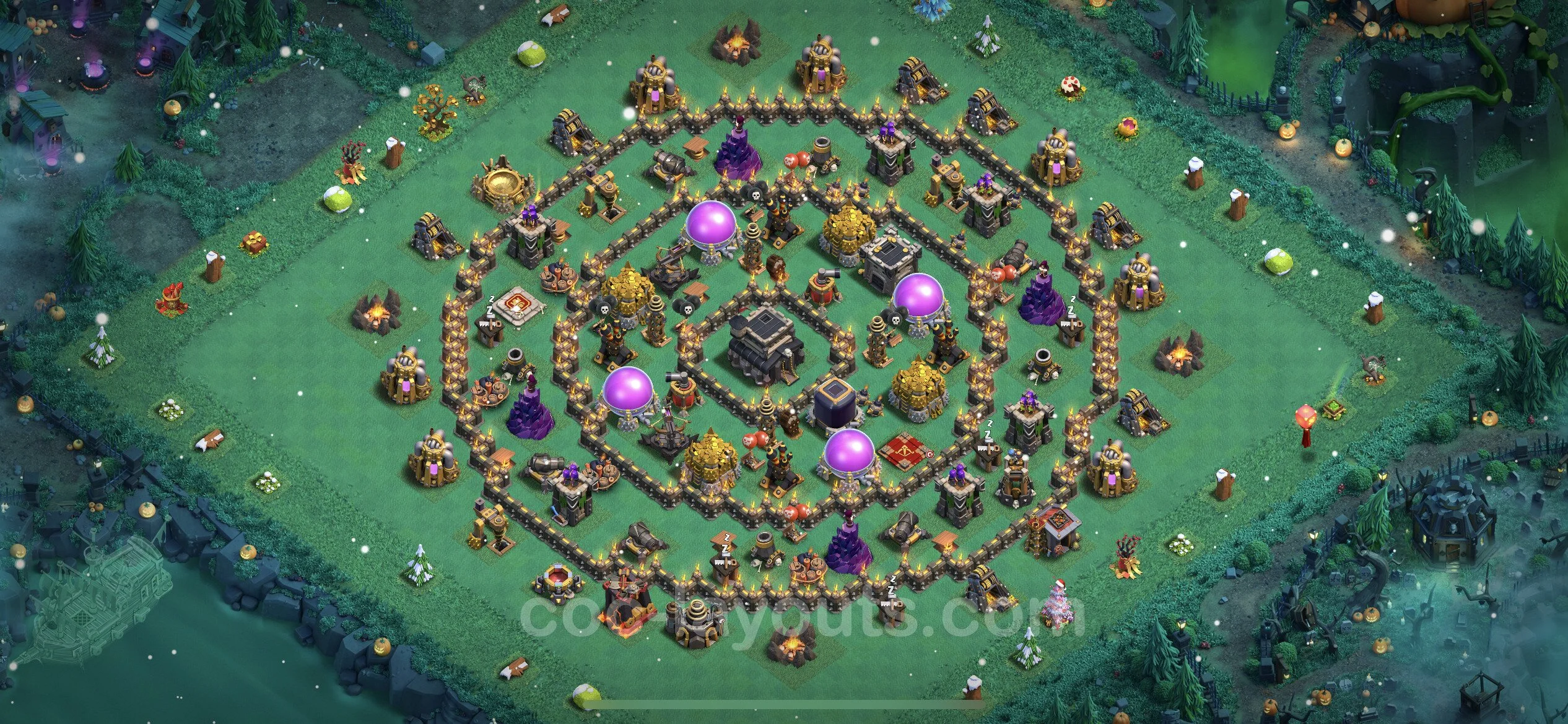 Farming Base TH9 with Link, Hybrid - plan / layout / design - Clash of Clans - (#249) — Farm TH9