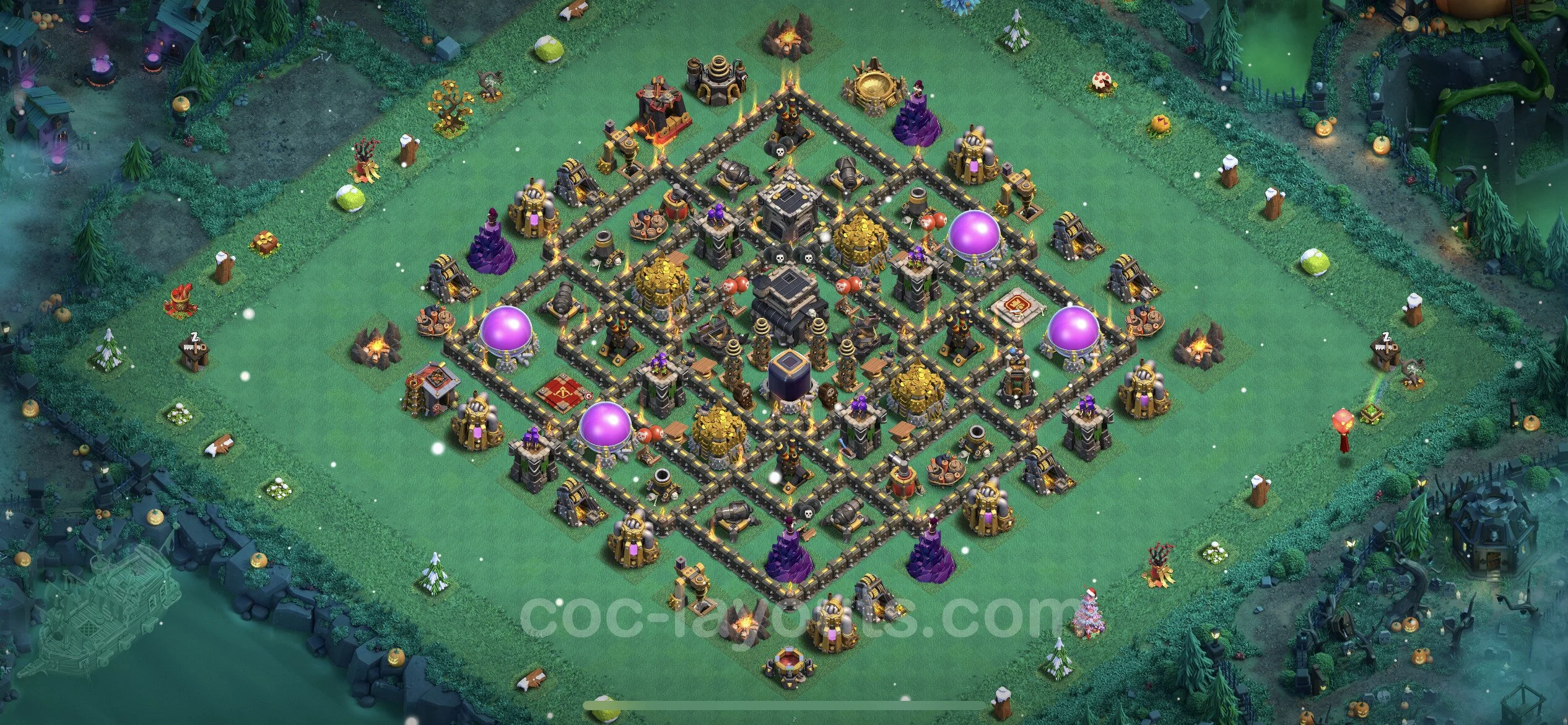 Farming Base TH9 Max Levels with Link, Hybrid - plan / layout / design - Clash of Clans - (#250) — Farma TH9