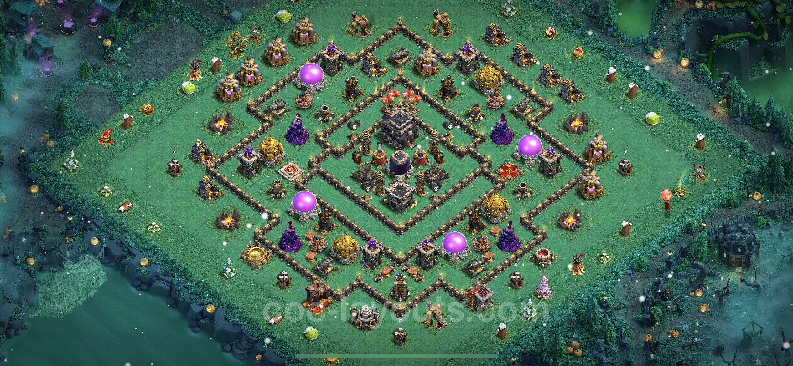 Farming Base TH9 with Link, Hybrid - plan / layout / design - Clash of Clans - (#251) — Farm TH9