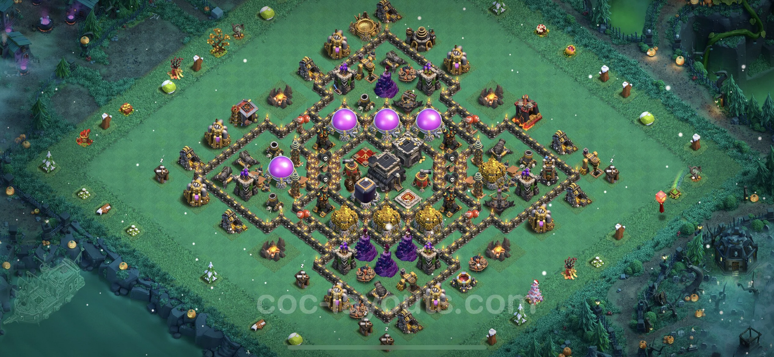 Farming Base TH9 Max Levels with Link, Hybrid - plan / layout / design - Clash of Clans - (#253) — Farma TH9