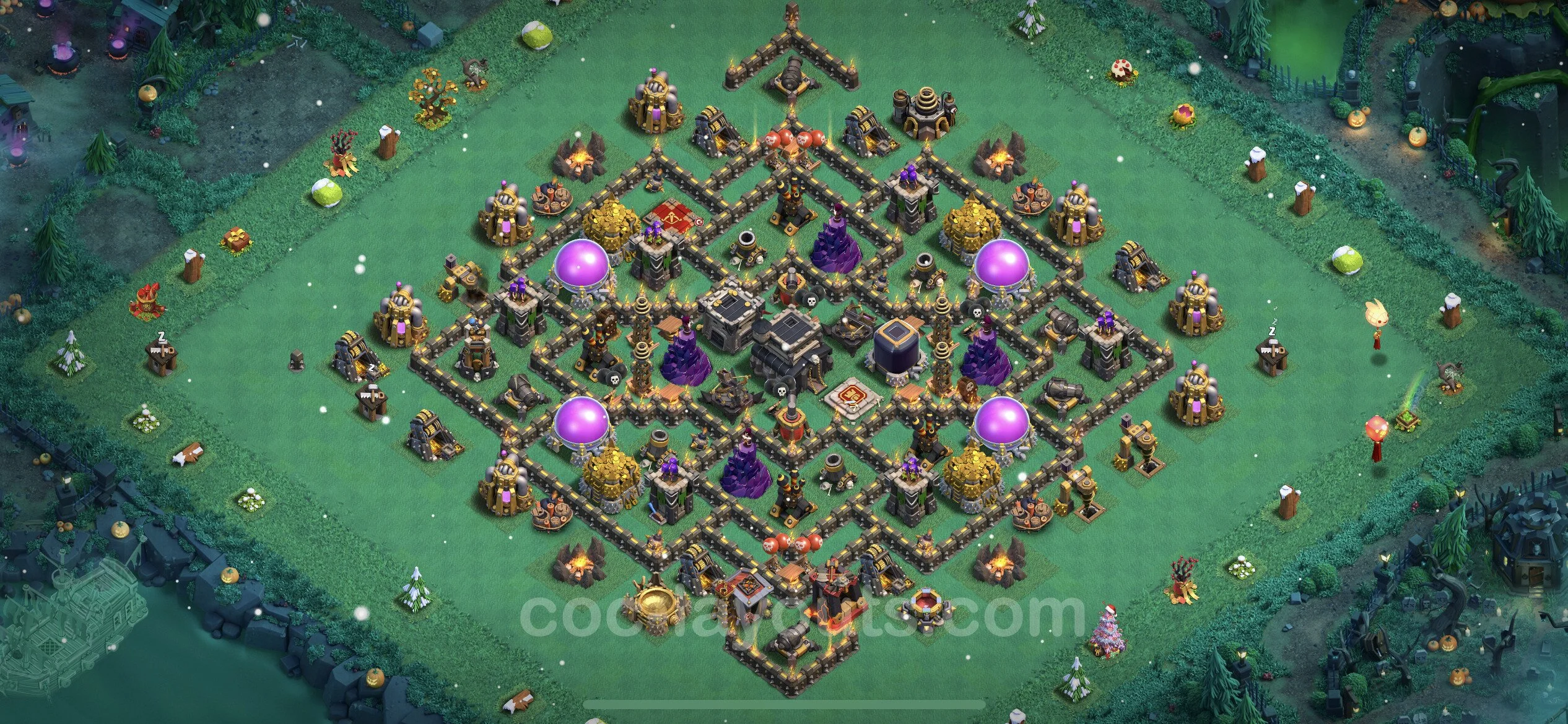 Farming Base TH9 with Link, Anti Everything - plan / layout / design - Clash of Clans - (#255) — Фарм TH9