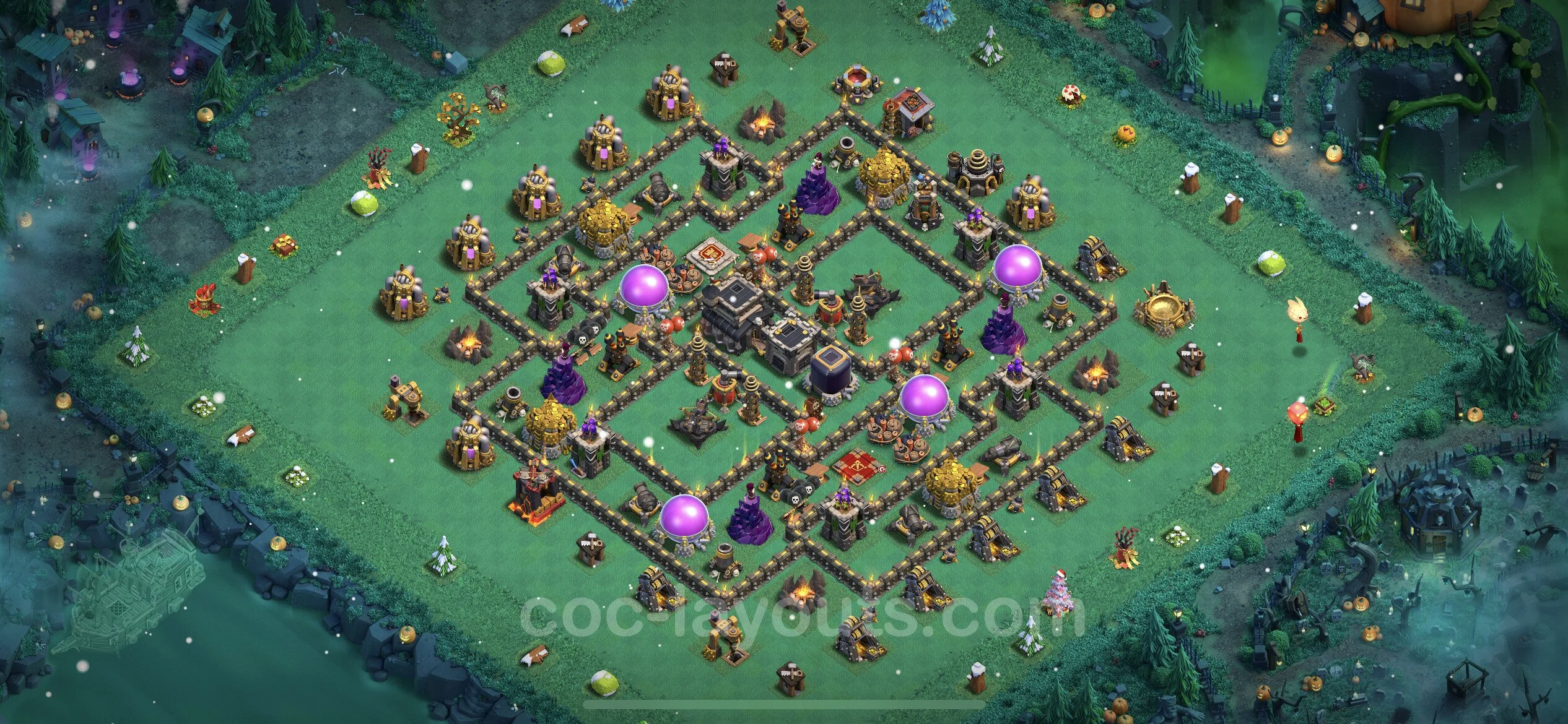 Farming Base TH9 Max Levels with Link, Hybrid - plan / layout / design - Clash of Clans - (#256) — Фарм TH9