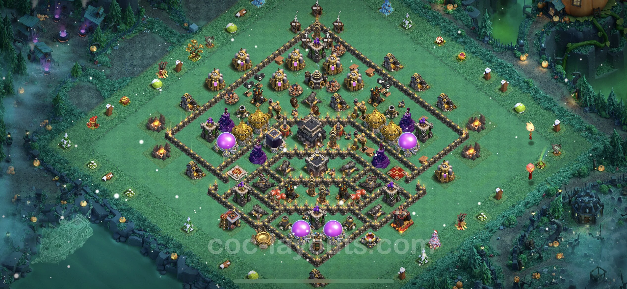 Farming Base TH9 with Link, Anti Everything, Hybrid - plan / layout / design - Clash of Clans - (#261) — Çiftlik TH9