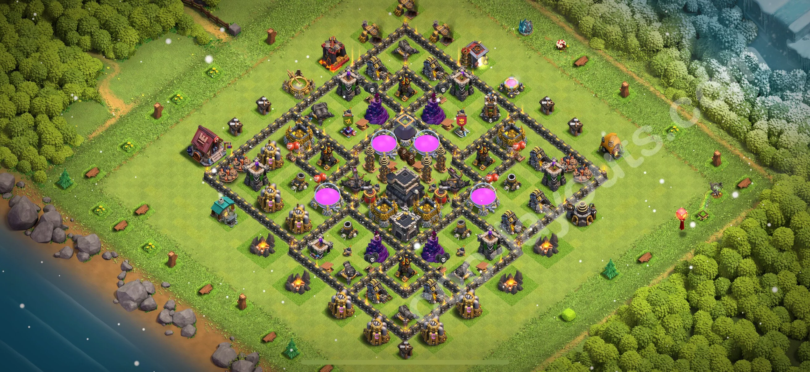Farming Base TH9 Max Levels with Link, Hybrid - plan / layout / design - Clash of Clans 2026 - (#269) — Çiftlik TH9