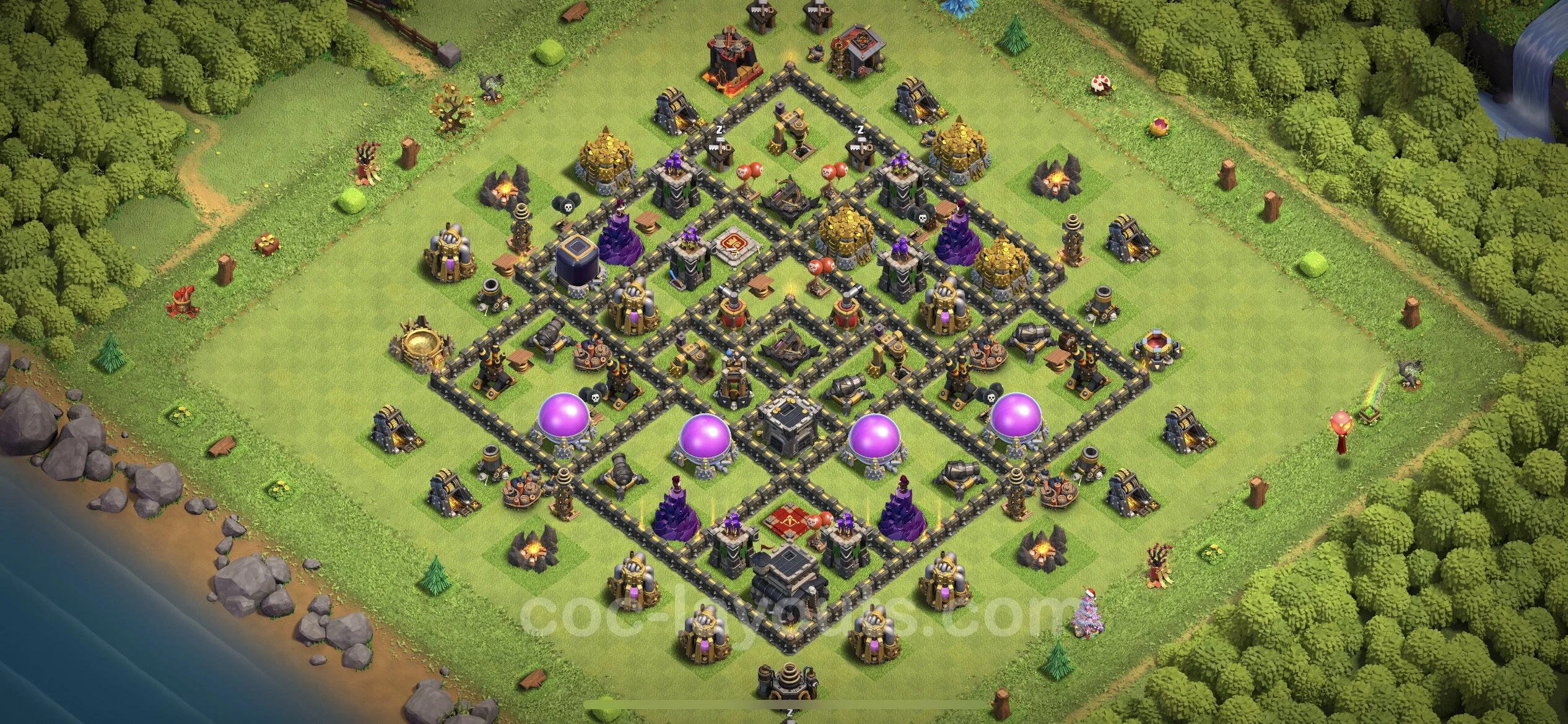 Farming Base TH9 with Link - plan / layout / design - Clash of Clans - (#93)