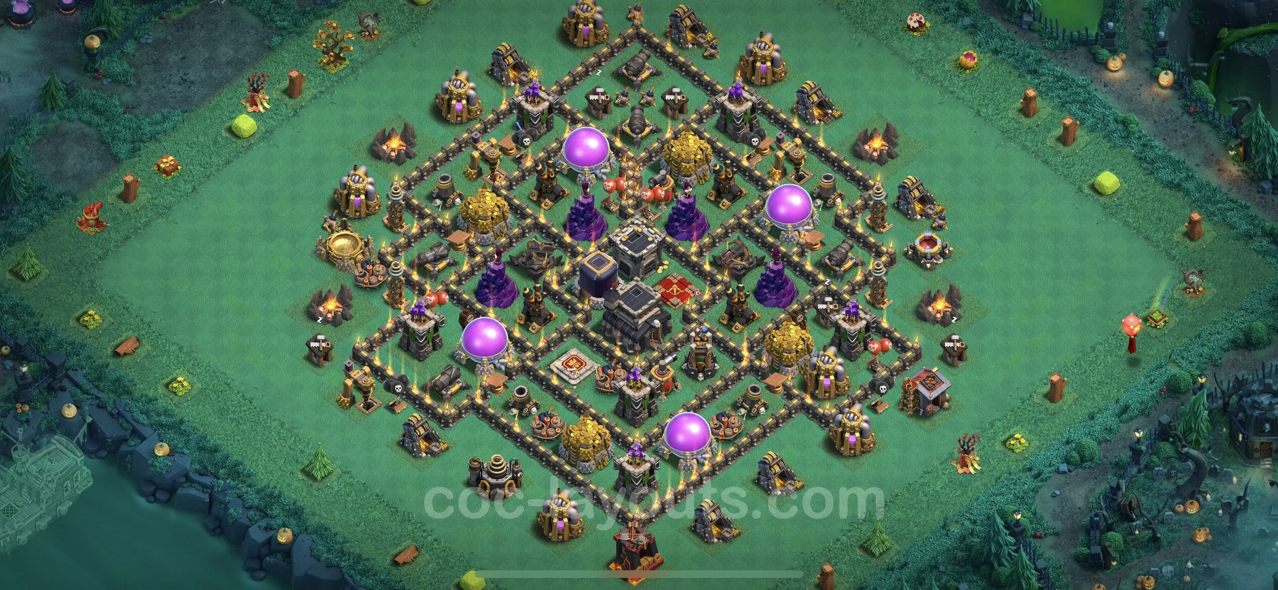 Farming Base TH9 with Link, Anti Everything, Hybrid - plan / layout / design - Clash of Clans - (#94)
