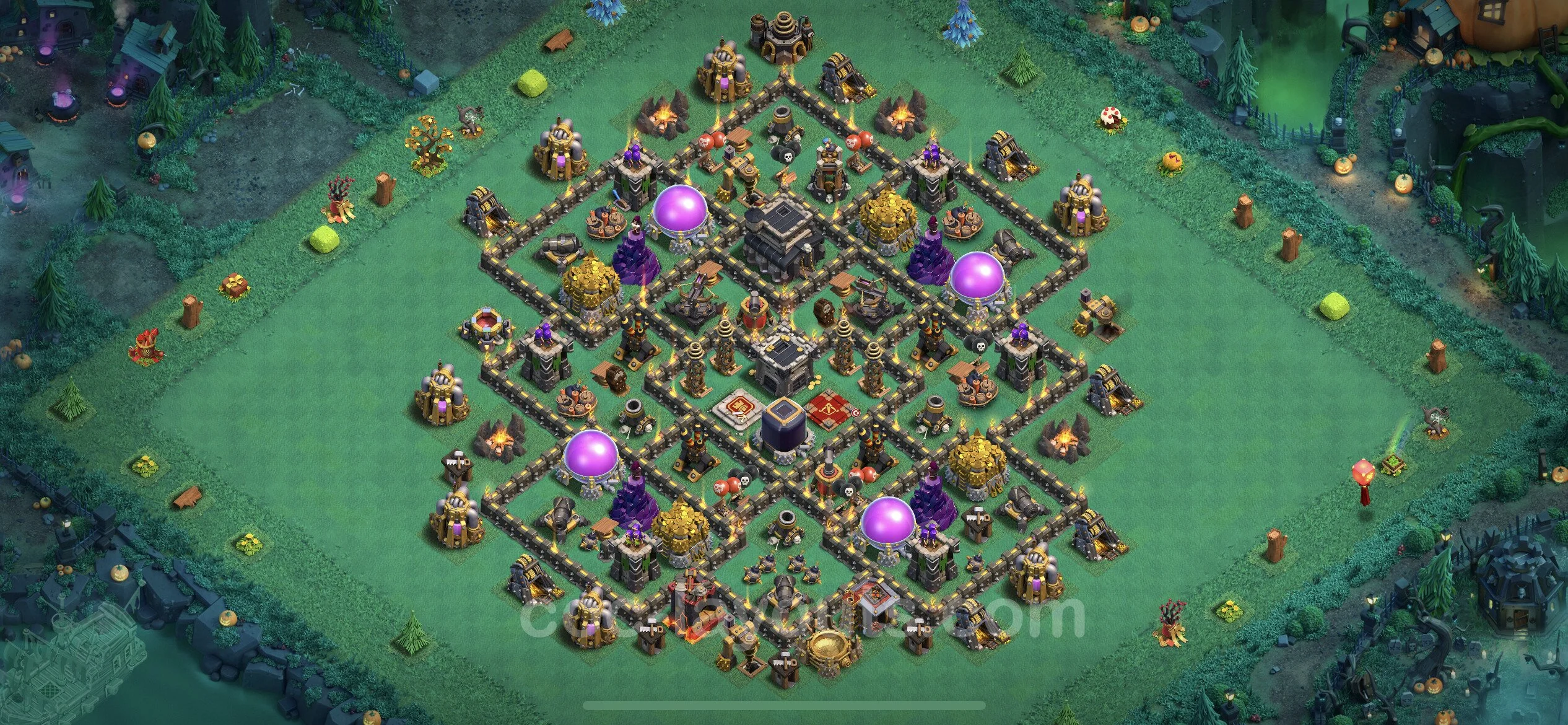 Farming Base TH9 with Link, Anti Everything, Hybrid - plan / layout / design - Clash of Clans - (#96)