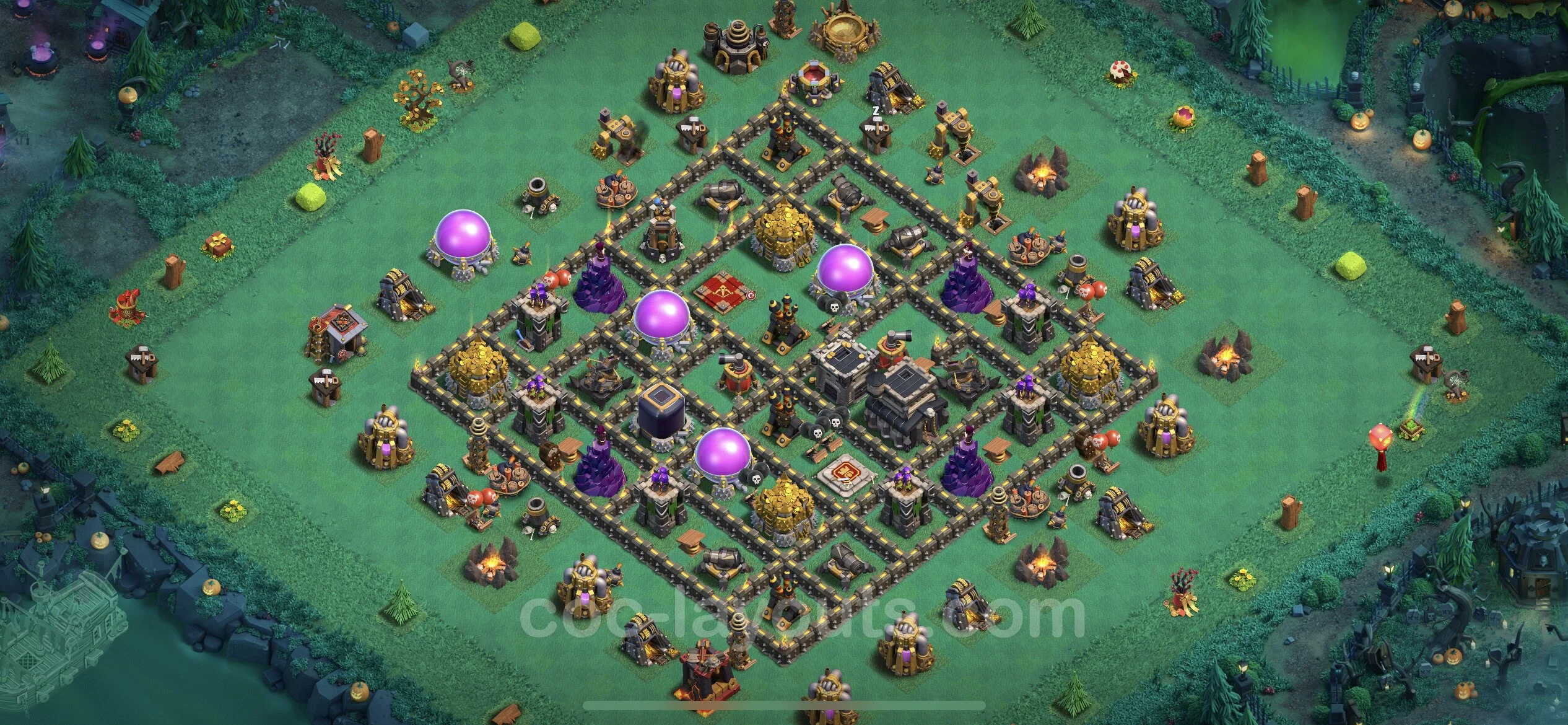 Farming Base TH9 Max Levels with Link, Anti Everything, Hybrid - plan / layout / design - Clash of Clans - (#99)