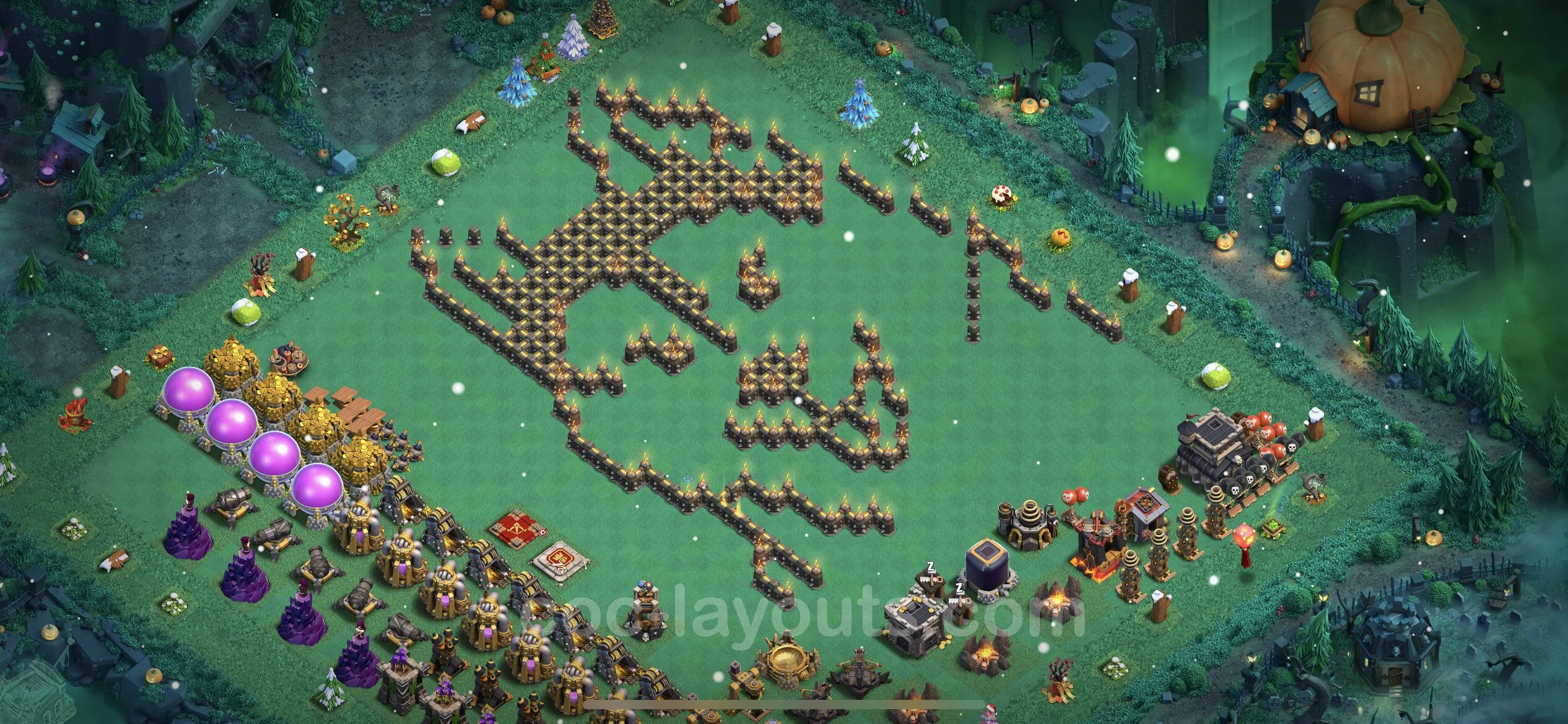 Top Troll Funny Base TH9 with Link - Funny Art Plan - Clash of Clans - (#12) — Plezier TH9