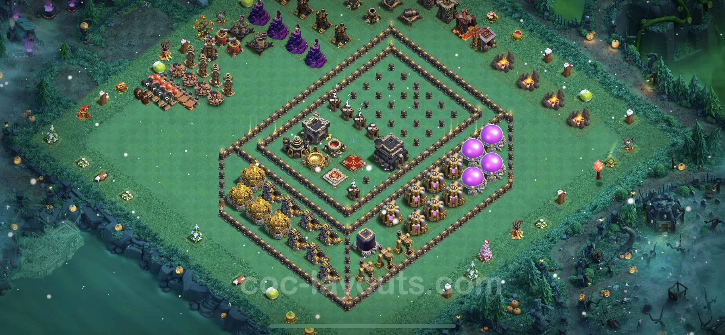 Top Troll Funny Base TH9 with Link - Funny Art Plan - Clash of Clans - (#15) — Spaß TH9