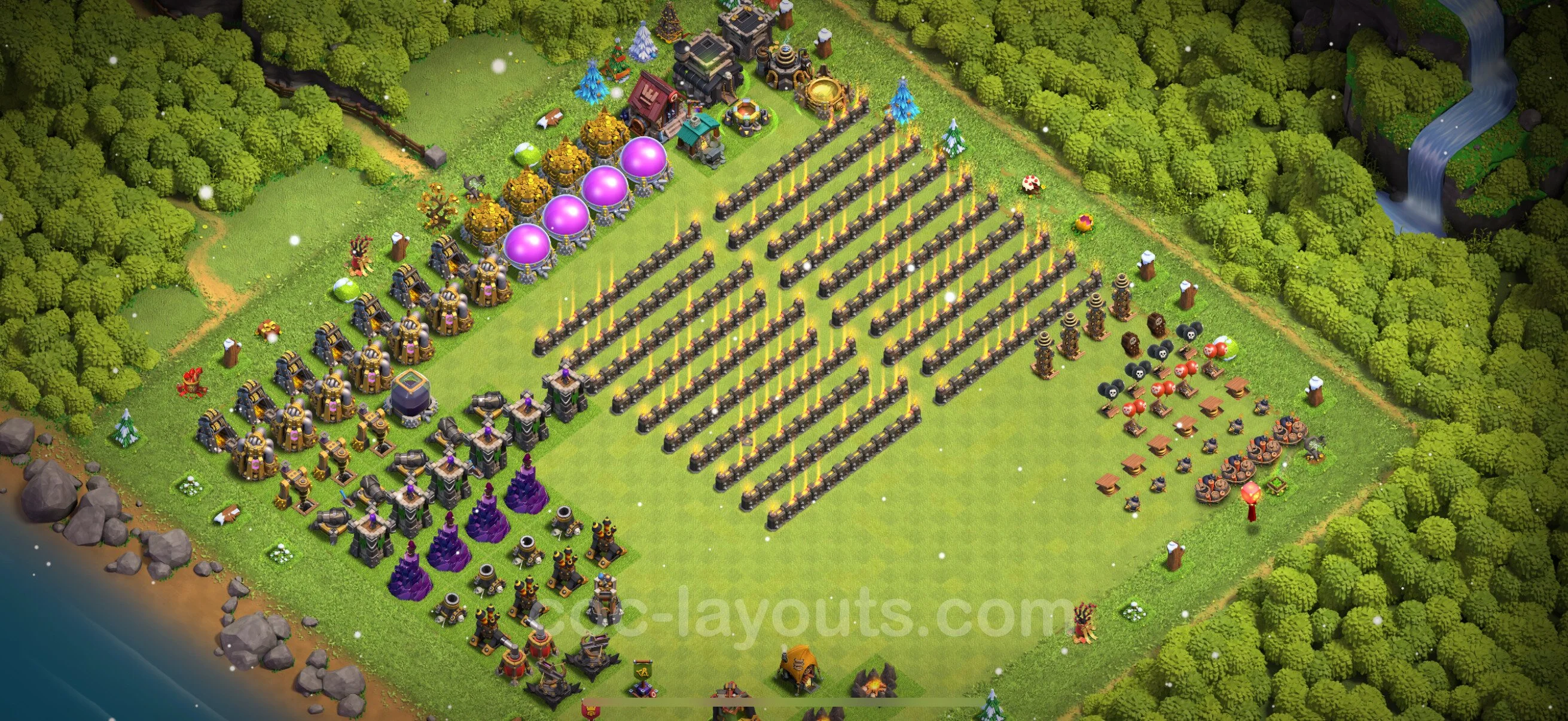 Top Troll Funny Base TH9 with Link - Funny Art Plan - Clash of Clans - (#18) — Zabawa TH9