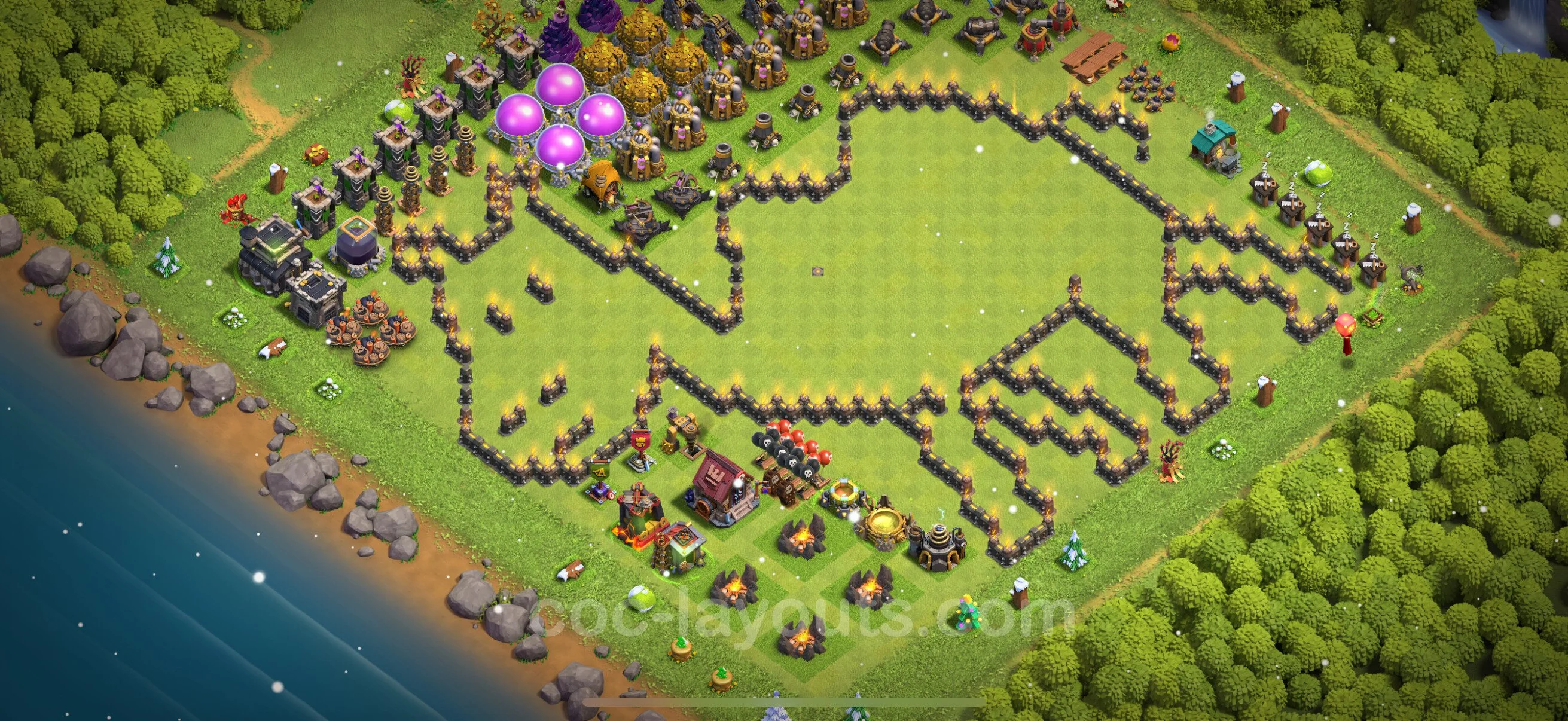 Top Troll Funny Base TH9 with Link - Funny Art Plan - Clash of Clans - (#19) — Fun TH9