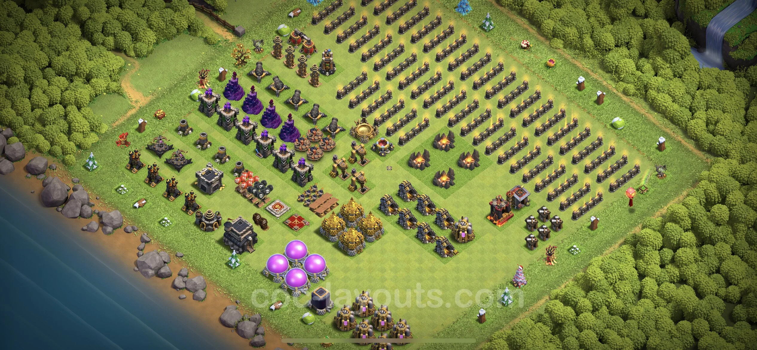 Top Troll Funny Base TH9 with Link - Funny Art Plan - Clash of Clans - (#2)