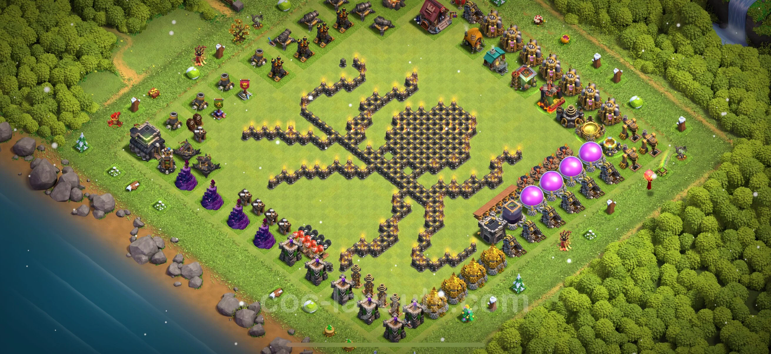 Top Troll Funny Base TH9 with Link - Funny Art Plan - Clash of Clans - (#21) — Развлечения TH9