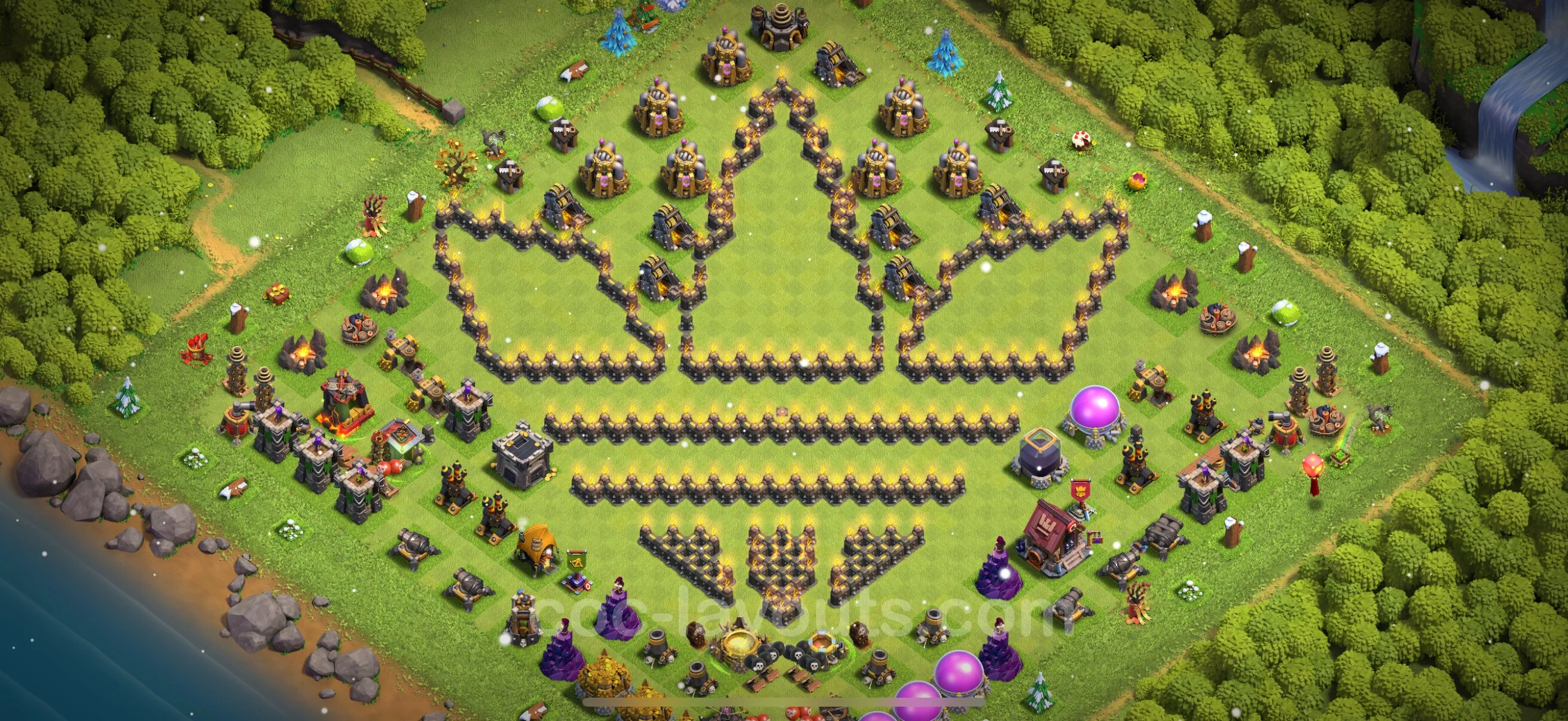 Top Troll Funny Base TH9 with Link - Funny Art Plan - Clash of Clans - (#22) — Divertente TH9