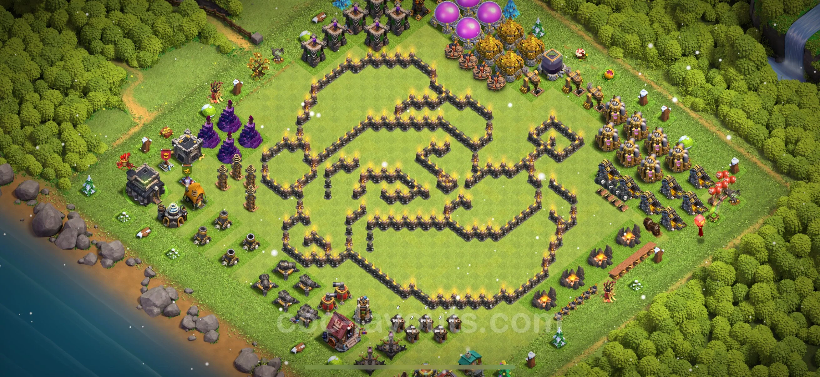 Top Troll Funny Base TH9 with Link - Funny Art Plan - Clash of Clans - (#23) — Развлечения TH9