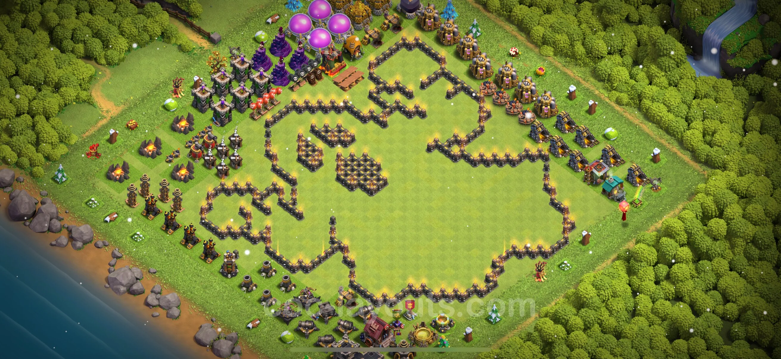 Top Troll Funny Base TH9 with Link - Funny Art Plan - Clash of Clans - (#24) — Fun TH9