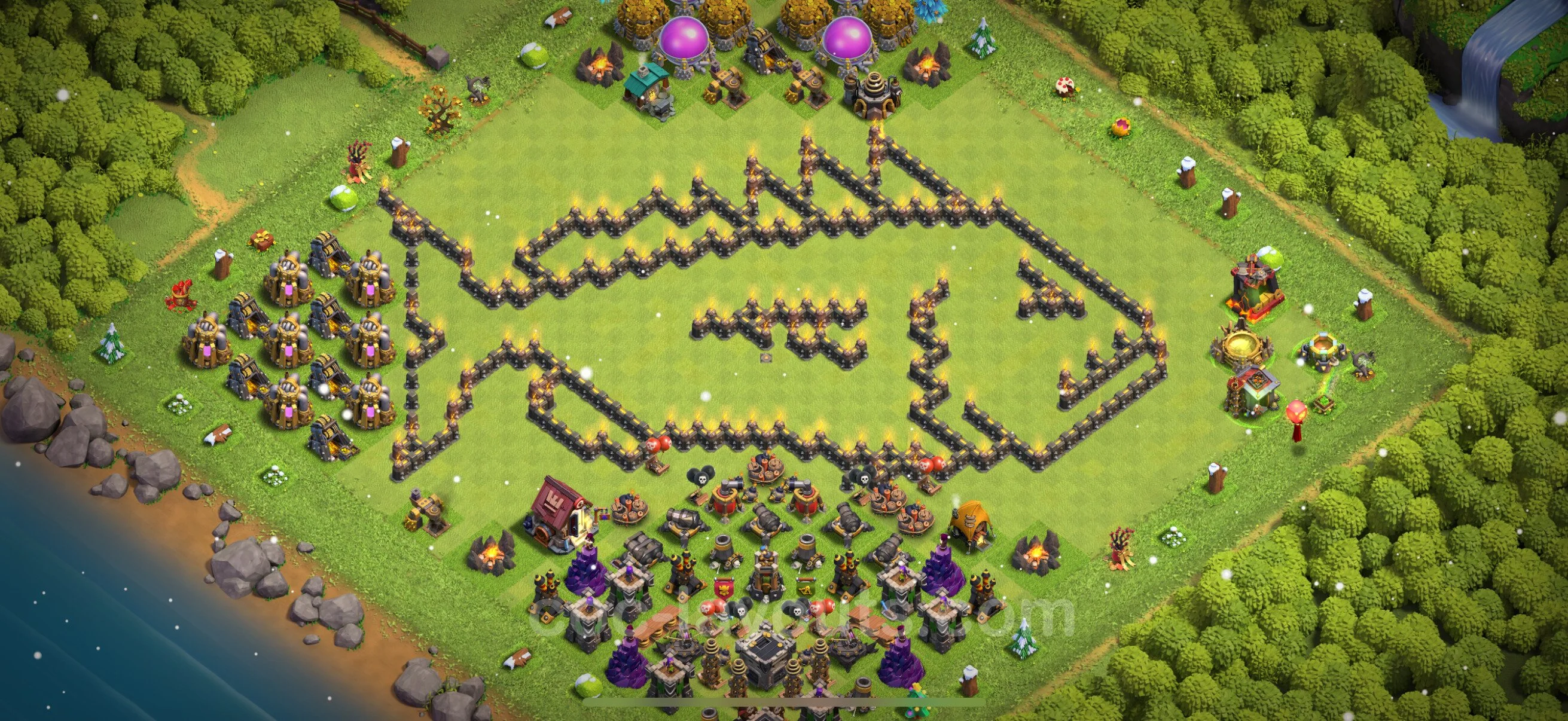 Top Troll Funny Base TH9 with Link - Funny Art Plan - Clash of Clans - (#26) — Развлечения TH9