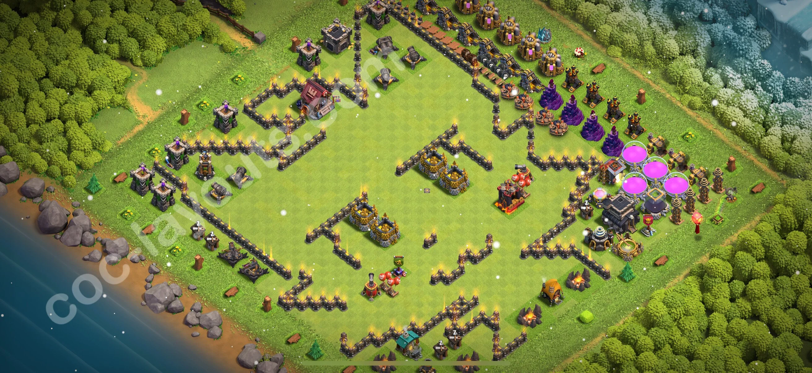Top Troll Funny Base TH9 with Link - Funny Art Plan 2026 - Clash of Clans - (#29) — Spaß TH9