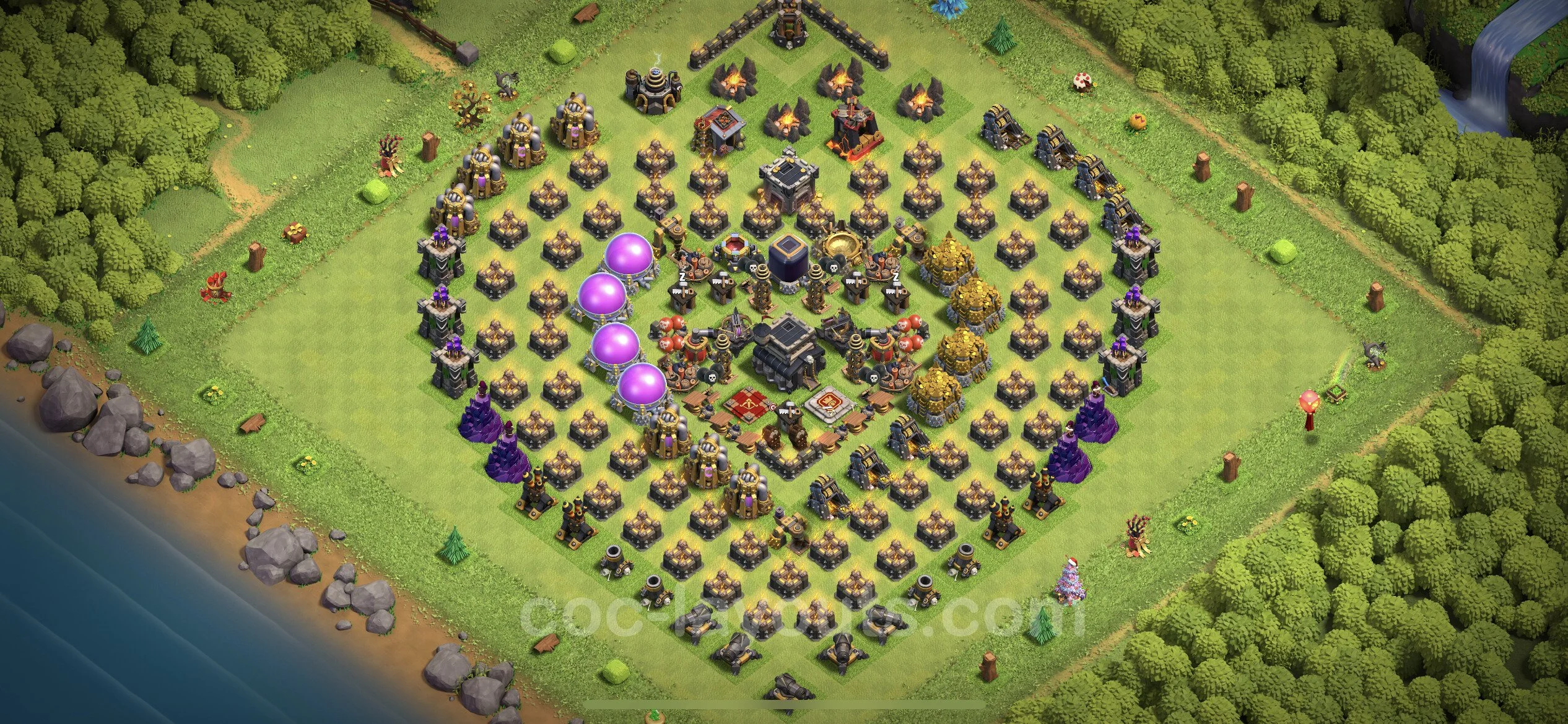 Top Troll Funny Base TH9 with Link - Funny Art Plan - Clash of Clans - (#3)
