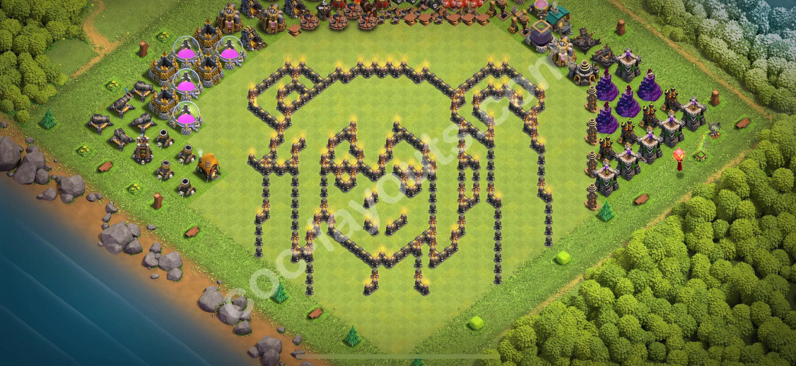 Top Troll Funny Base TH9 with Link - Funny Art Plan 2026 - Clash of Clans - (#31) — Развлечения TH9